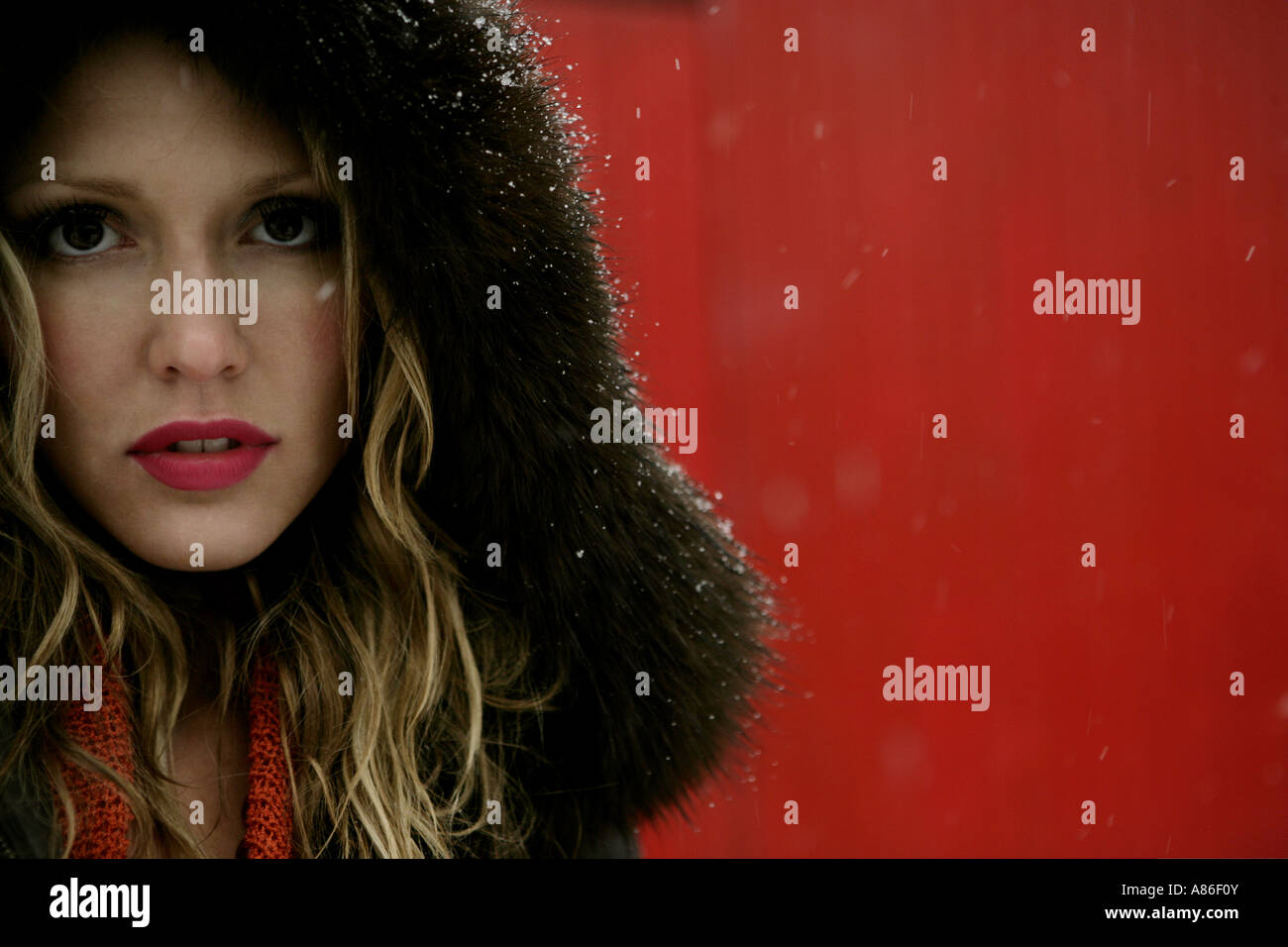 Blonde woman fur coat hi-res stock photography and images - Alamy