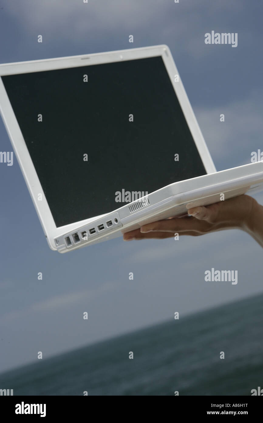 Laptop screen displaying cloud hi-res stock photography and images - Alamy