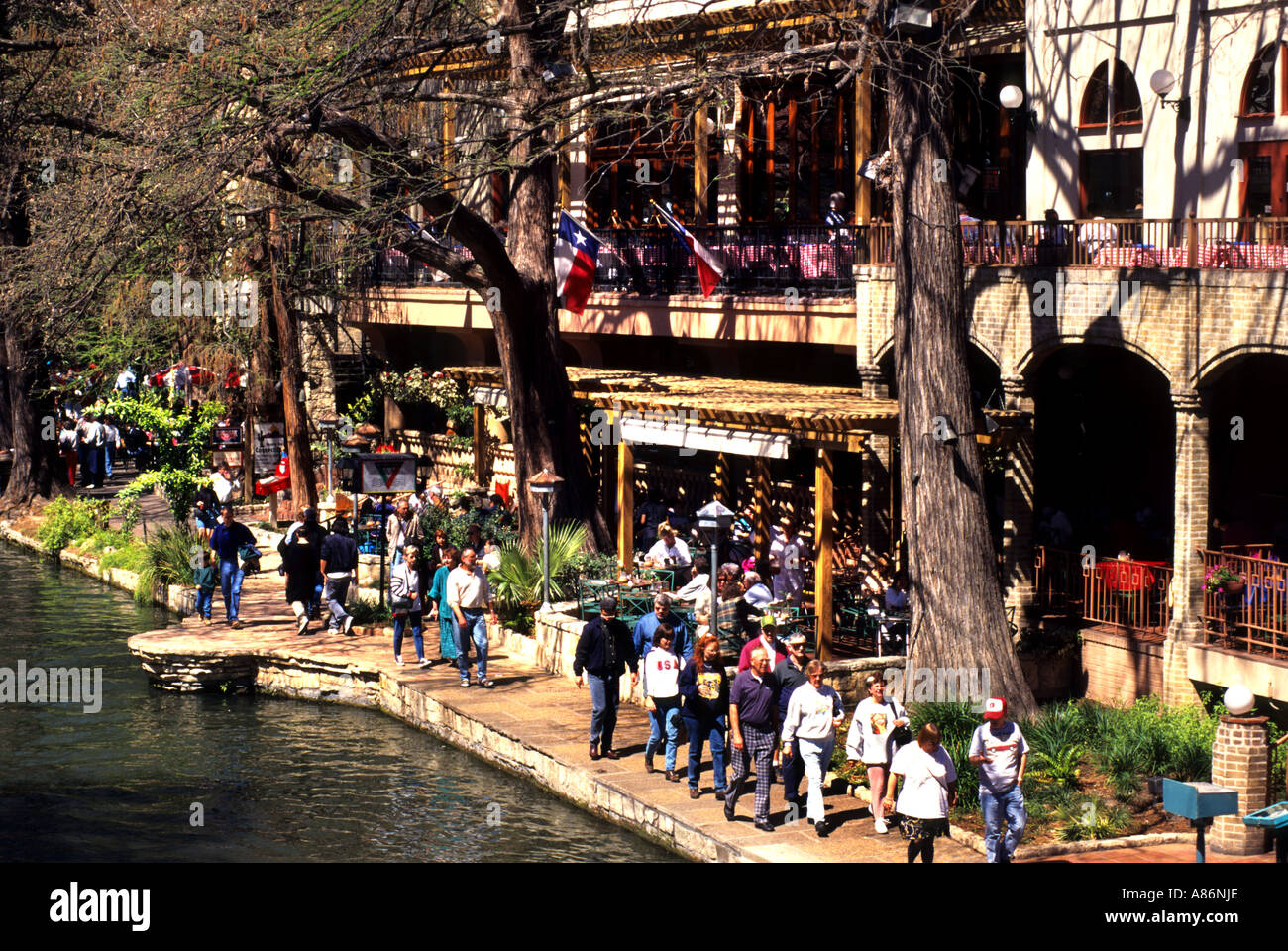 Outdoor dining River walk on San Antonio Texas USA Stock Photo Alamy
