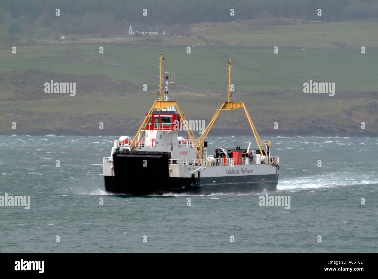 Caledonian MacBrayne Hebridean car and passenger ferry making crossing from lochaline to fishnish on the Isle of Mull Inner Heb Stock Photo