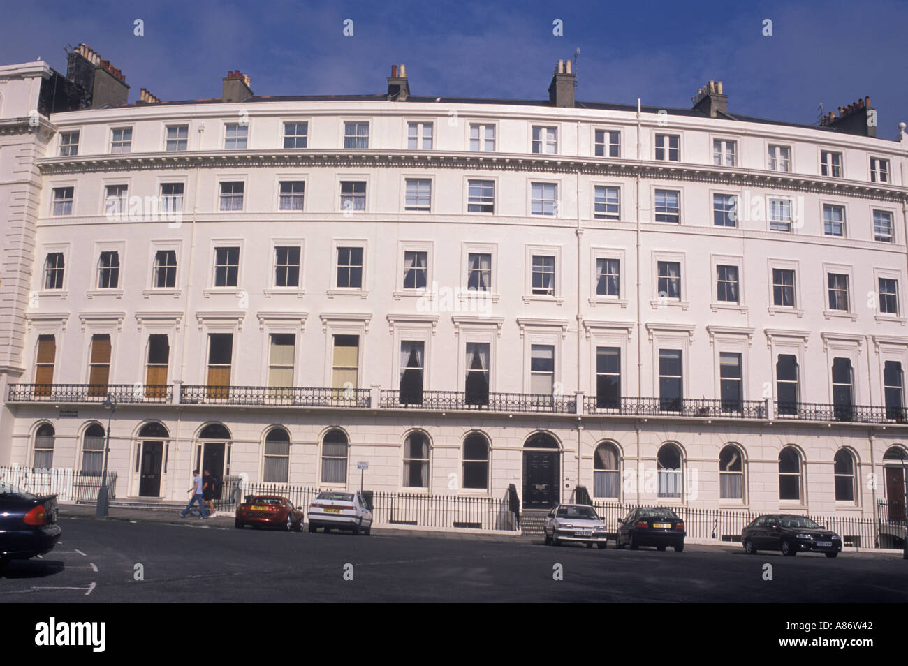 Hove near Brighton Seafront Palmeria Square  famous for its 19th century regency architecture  Sussex UK HOMER SYKES Stock Photo