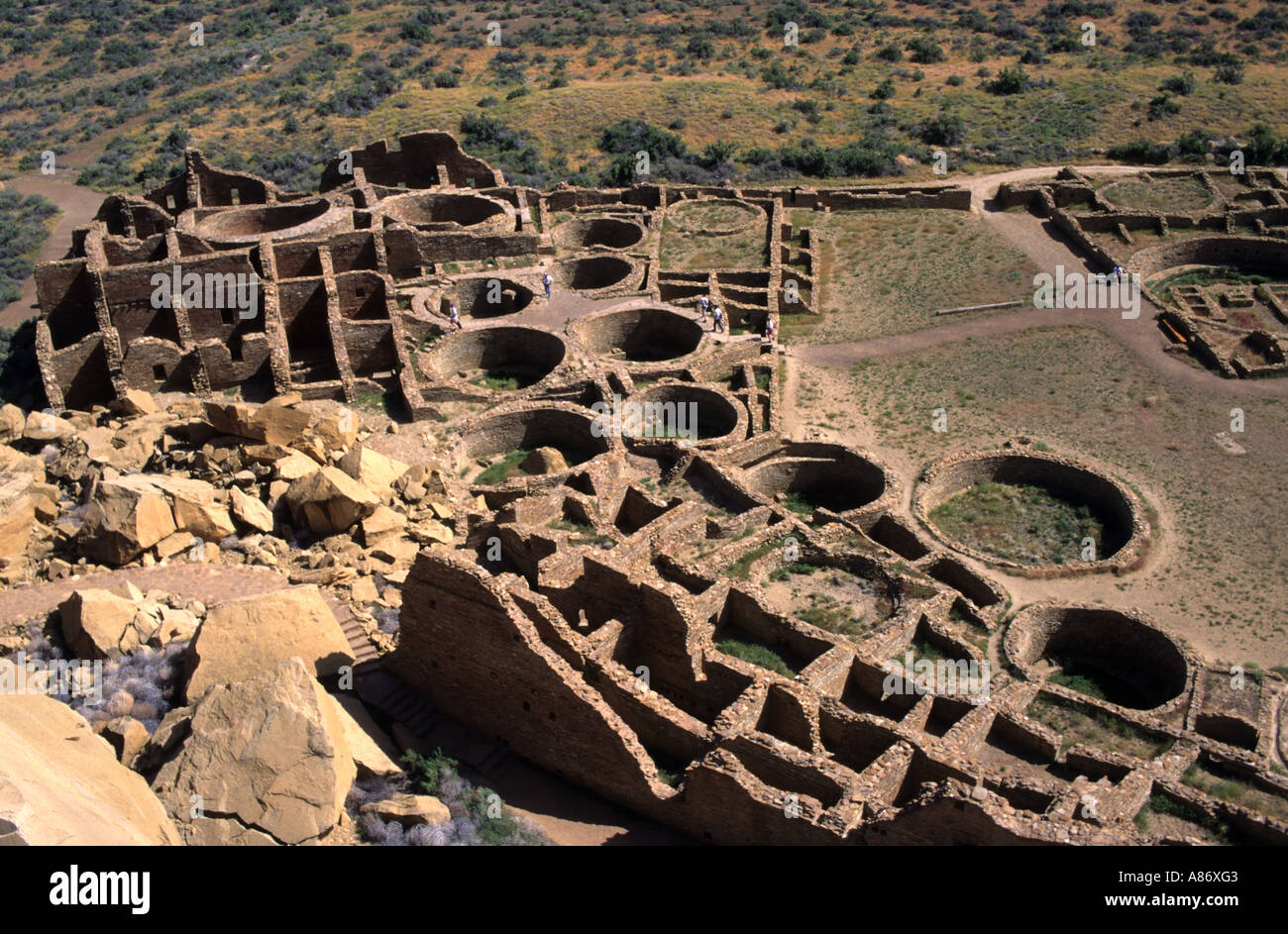 Chaco Culture Puebloan Canyon  Indian New Mexico Stock Photo