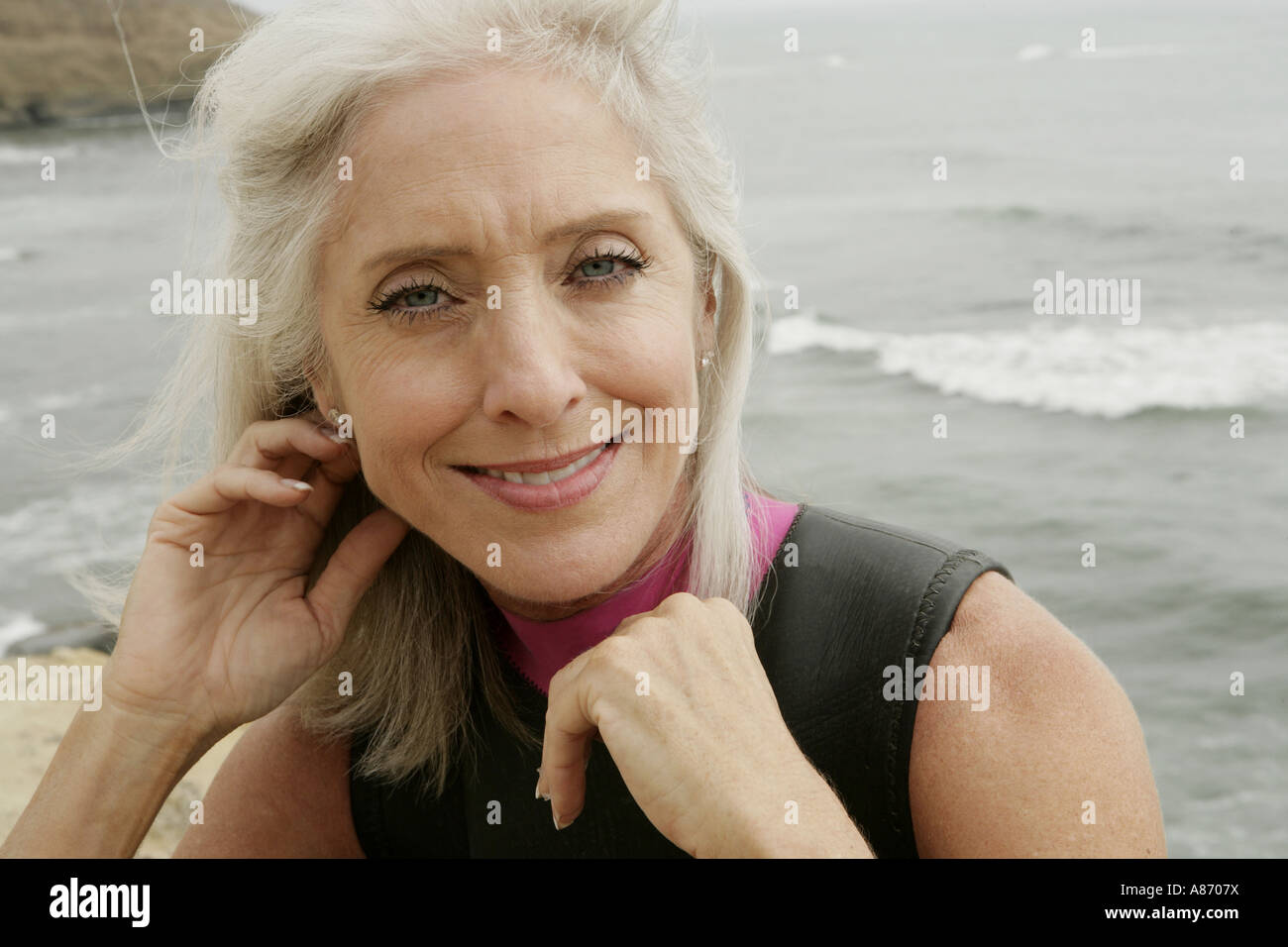 Mature woman swimming costume hi-res stock photography and images - Alamy