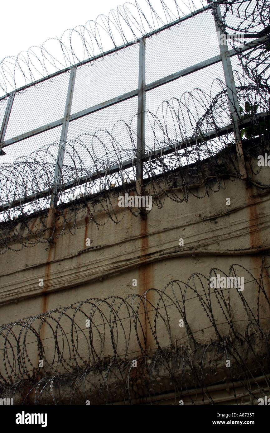 Prison Security Fencing in Victoria Prison, Hong Kong Stock Photo Alamy
