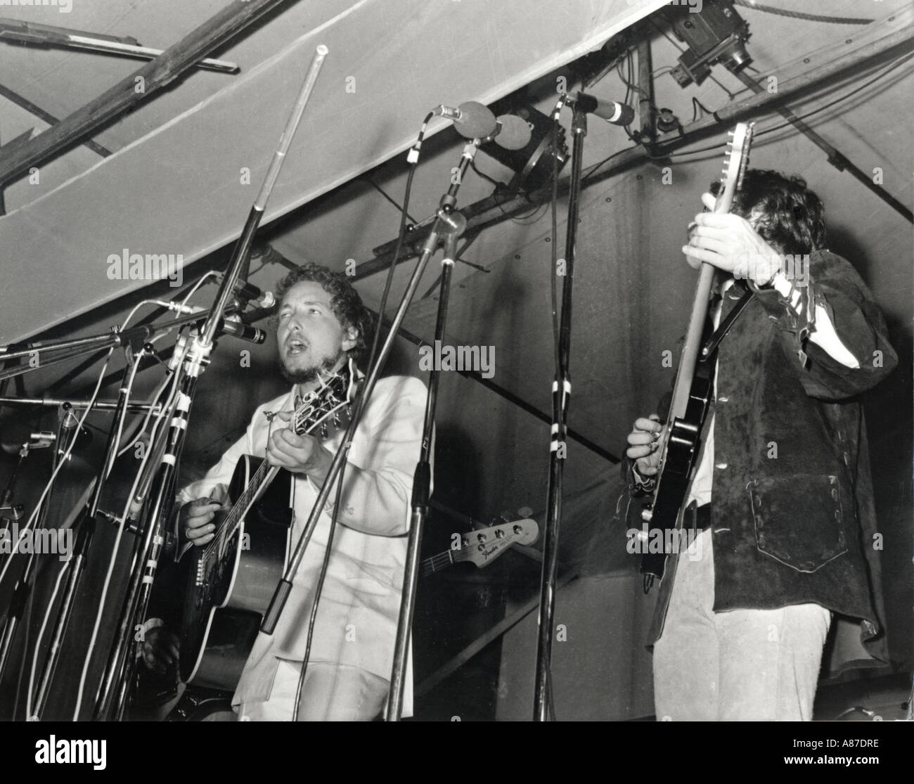 BOB DYLAN at the Isle of Wight Festival on 31 August 1969 Stock Photo