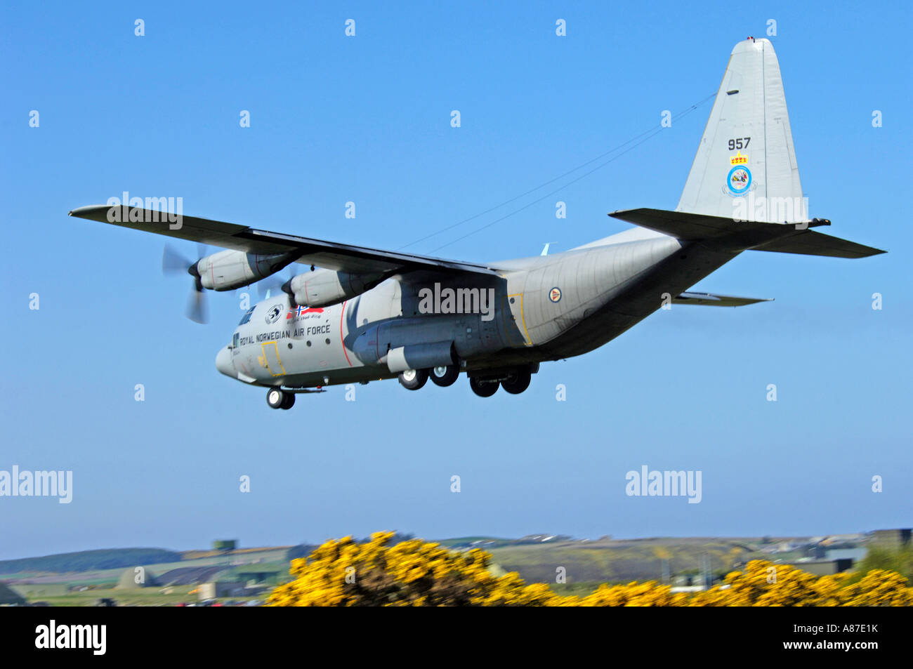 C-130H Hercules.  Skv, Gardermoen, Royal Norwegian Air Force Stock Photo