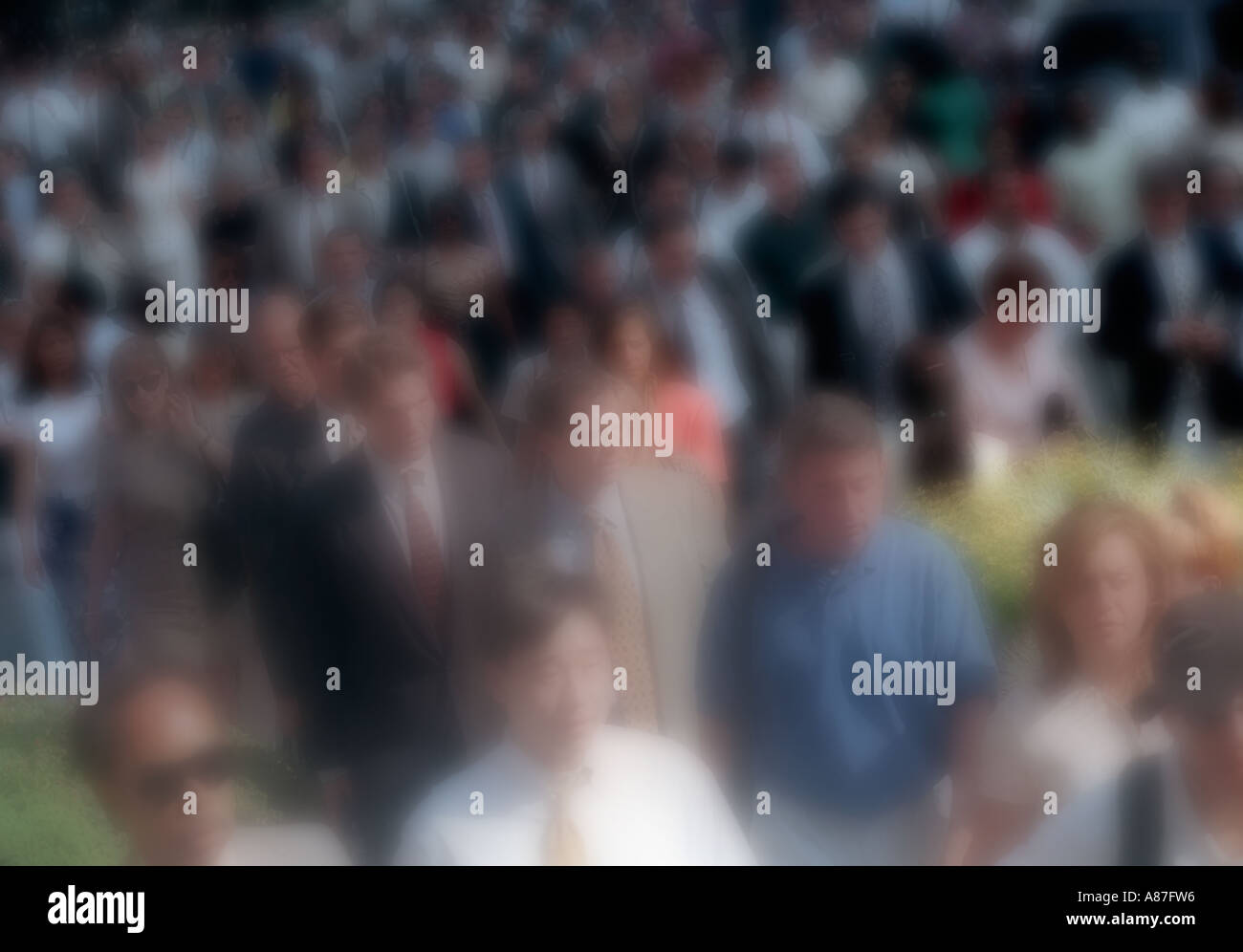Digitally altered crowd of commuters Stock Photo - Alamy