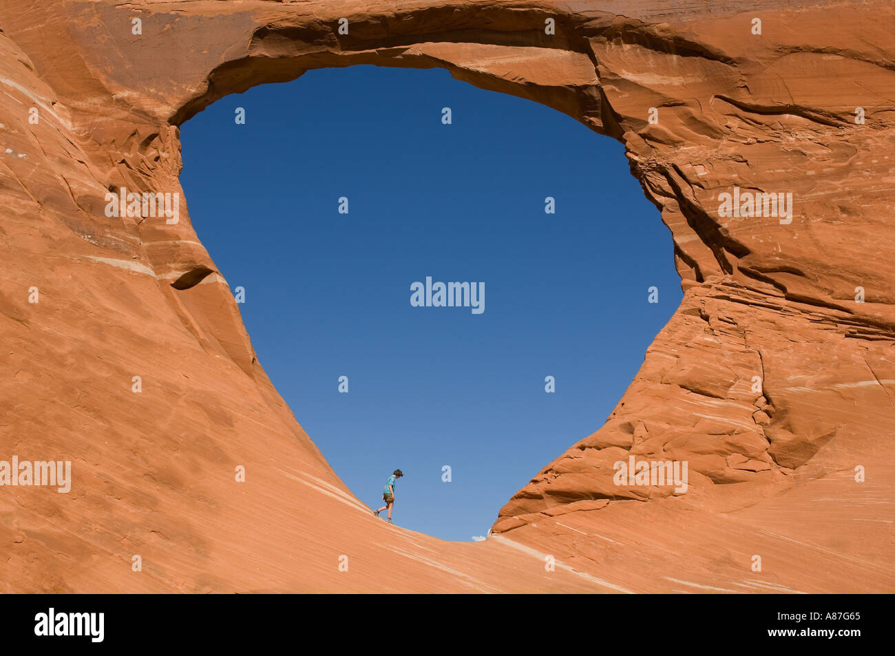Sandstone arch Chinle area Navajo Reservation ARIZONA USA Stock Photo