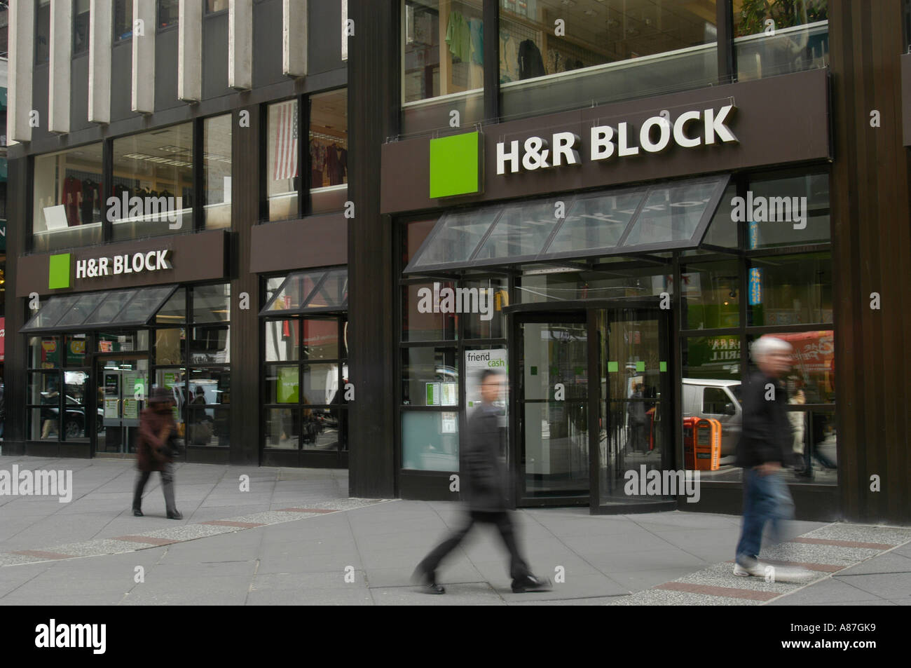 An H R Block tax preparation office in Midtown Manhattan Stock Photo An H R Block tax preparation office in Midtown Manhattan Stock Photo