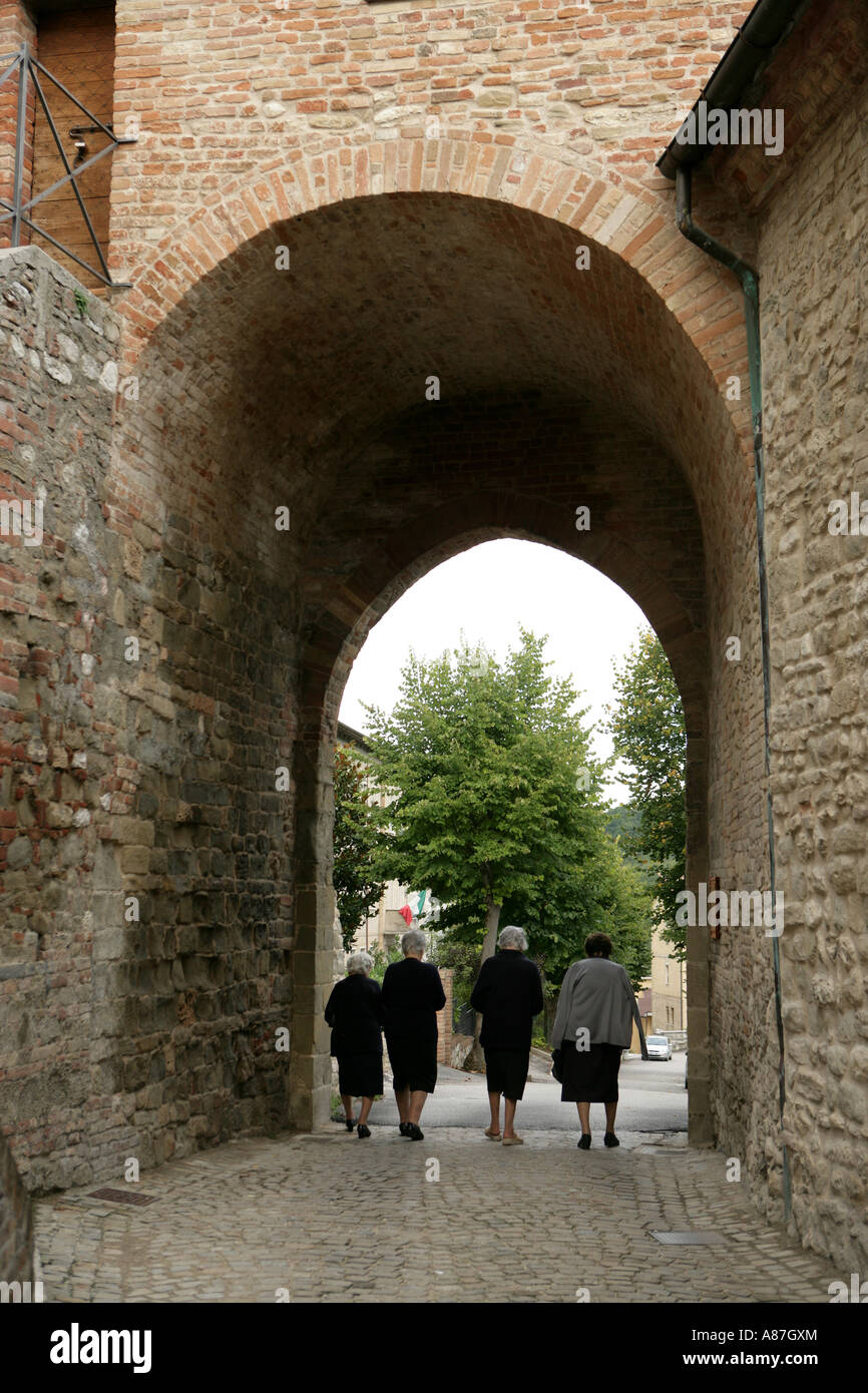 Elderly woman walking, rear view Stock Photo - Alamy