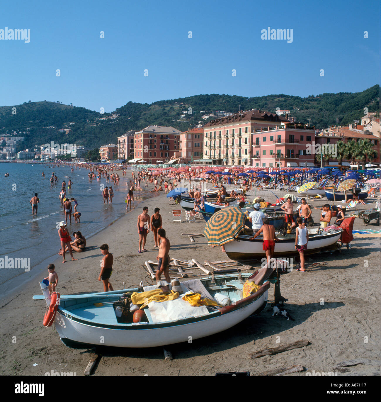 Beach, Laigueglia, Savona Province, Liguria, Italian Riviera, Italy Stock  Photo - Alamy