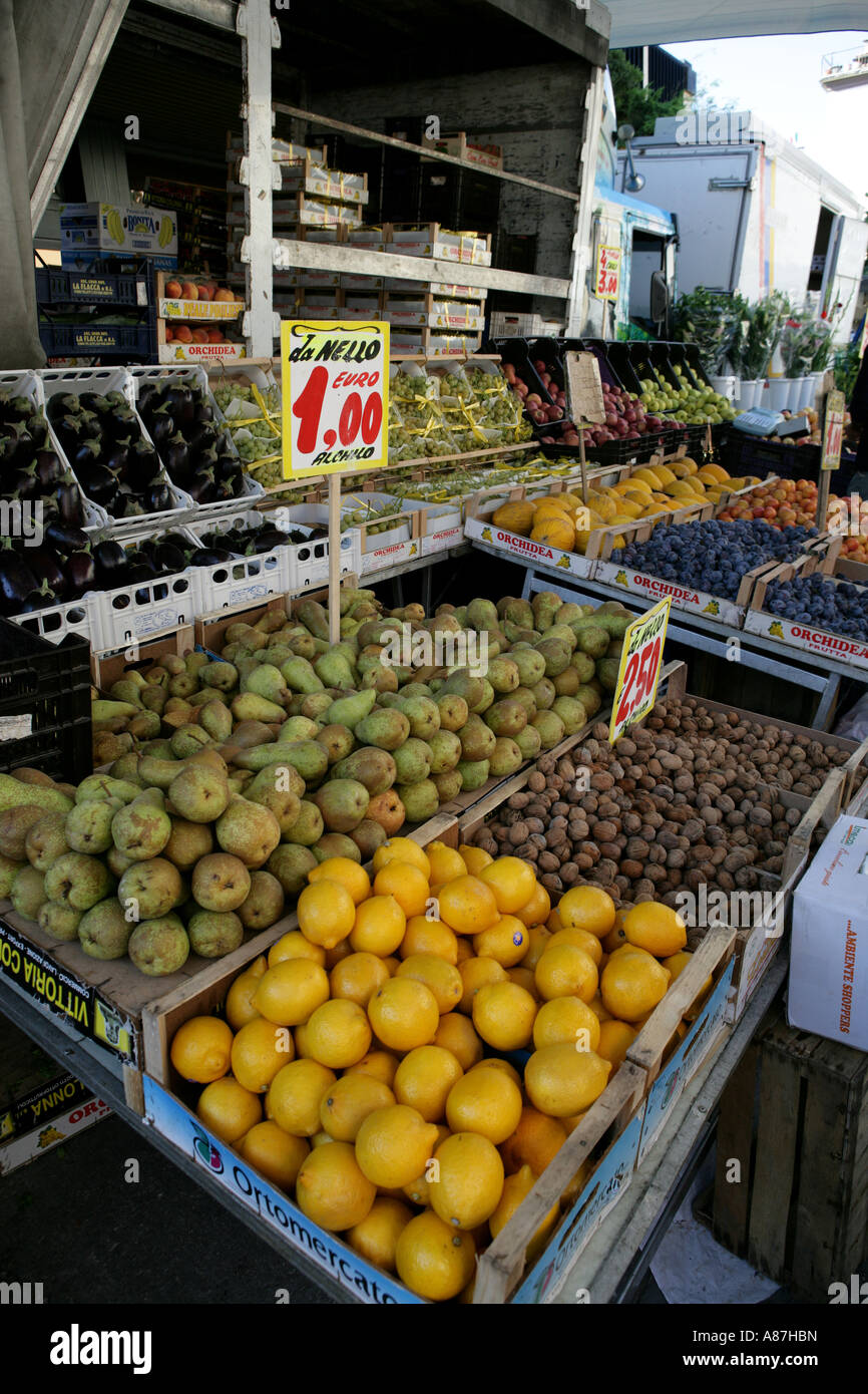 Fruit and vegetables in marketplace Stock Photo