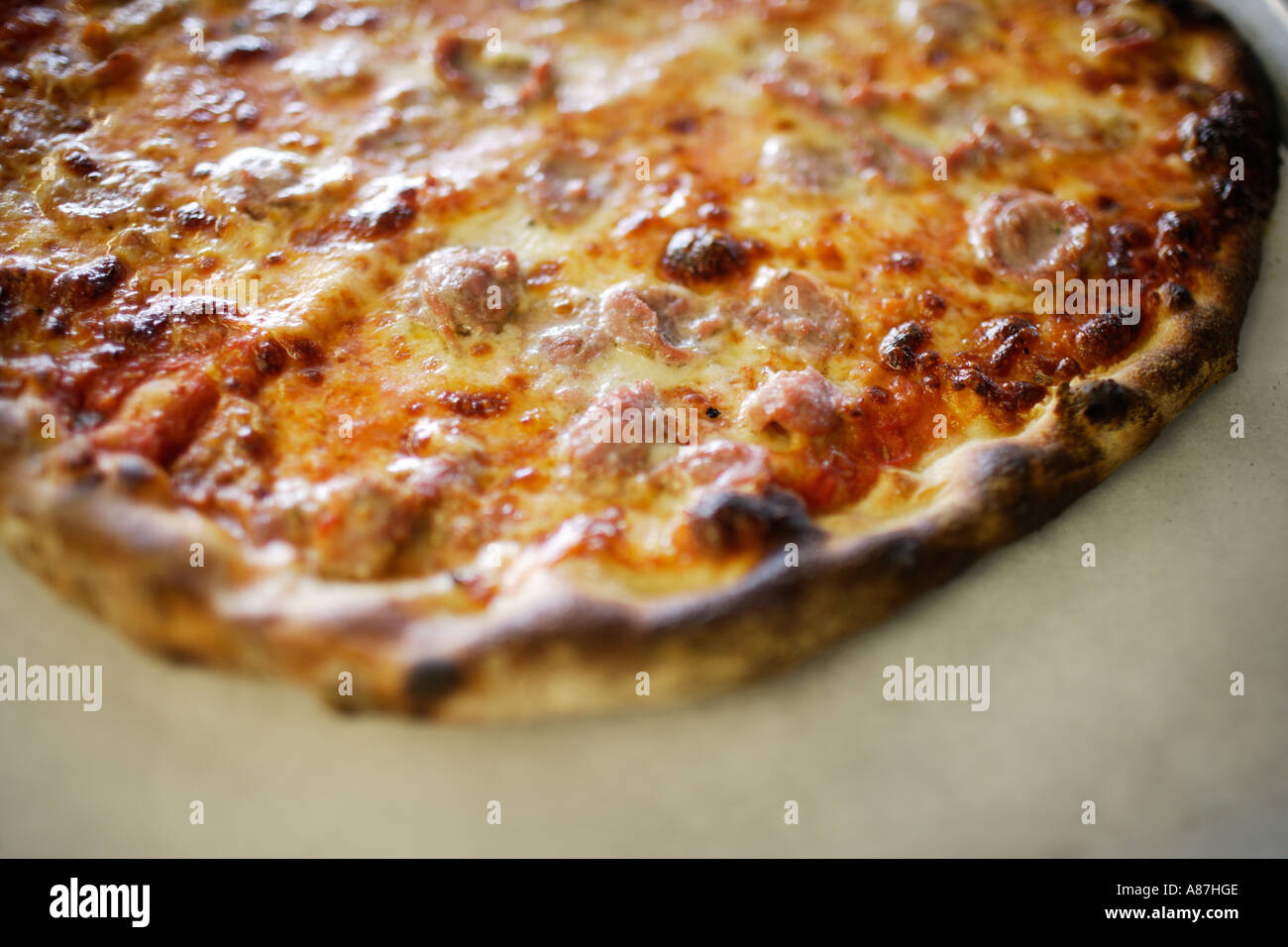 Pizza thin crust variety Brick Oven Stock Photo