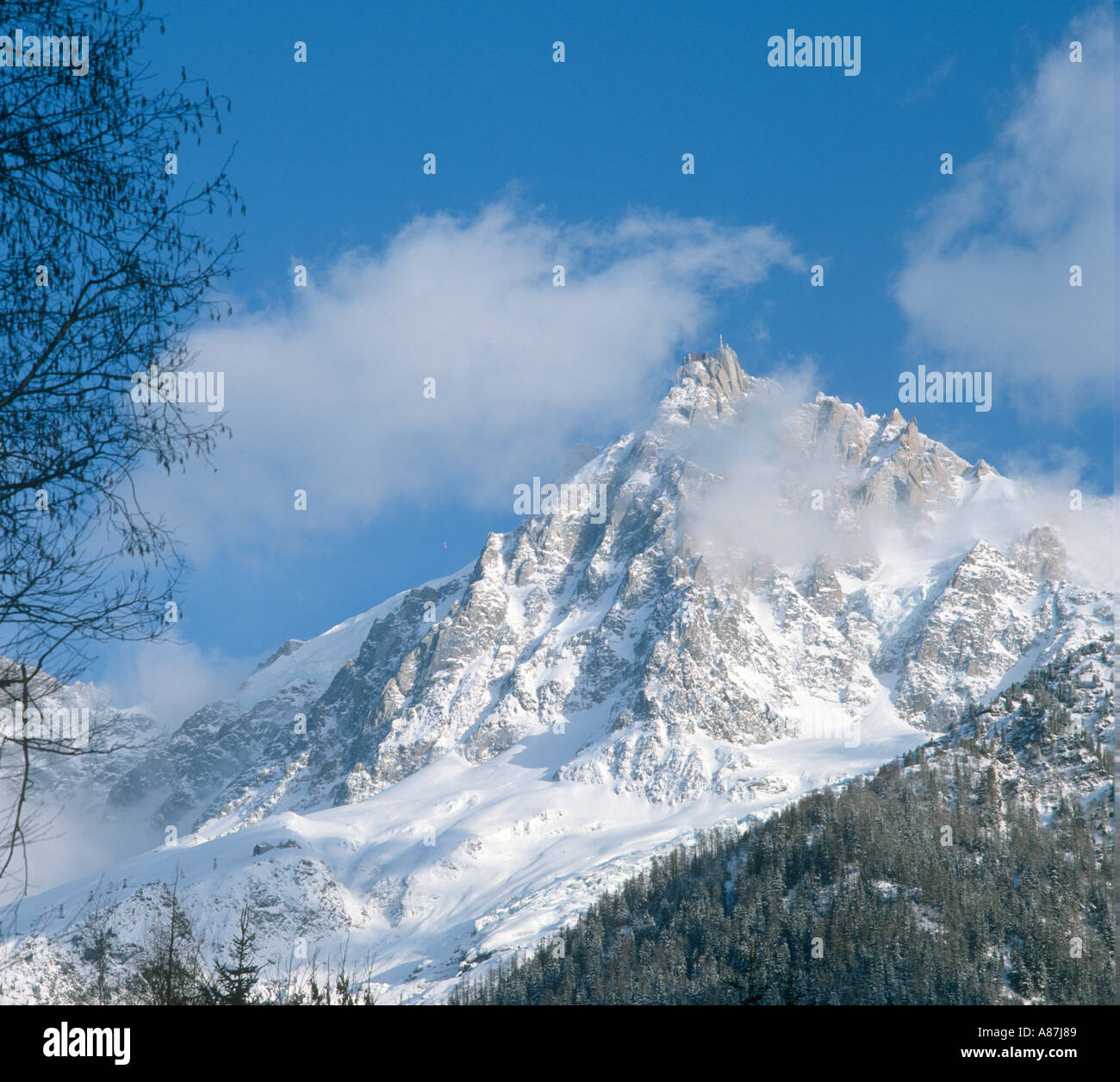 L'Aiguille du Midi, Chamonix Mont Blanc, Haute Savoie, French Alps, France Stock Photo
