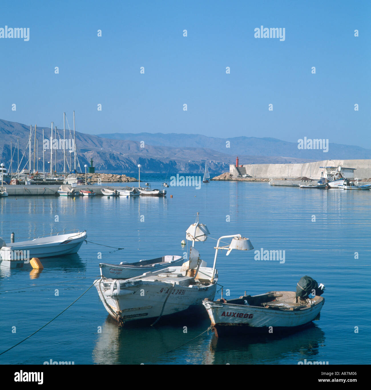 Harbour in Roquetas de Mar, Costa Almeria, Spain in 1994 Stock Photo