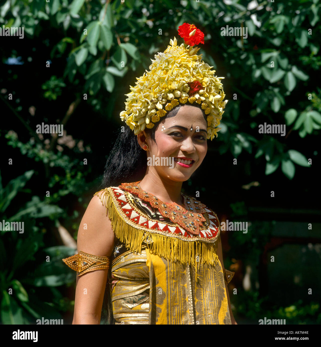 Traditional Balinese Dancer, Kuta, Bali, Indonesia Stock Photo