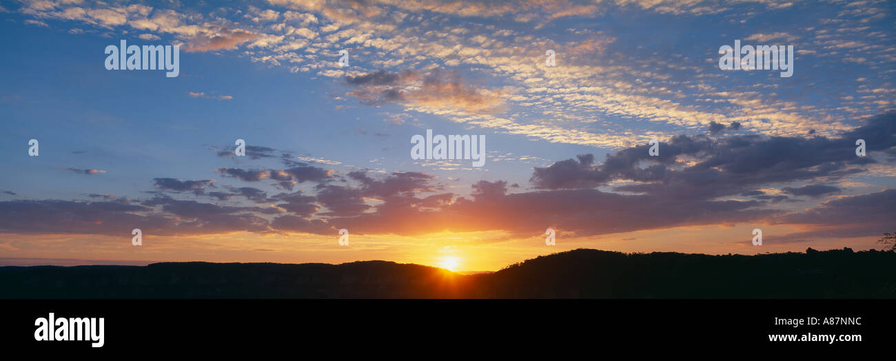 sunset Blue Mountains New South Wales Australia Stock Photo