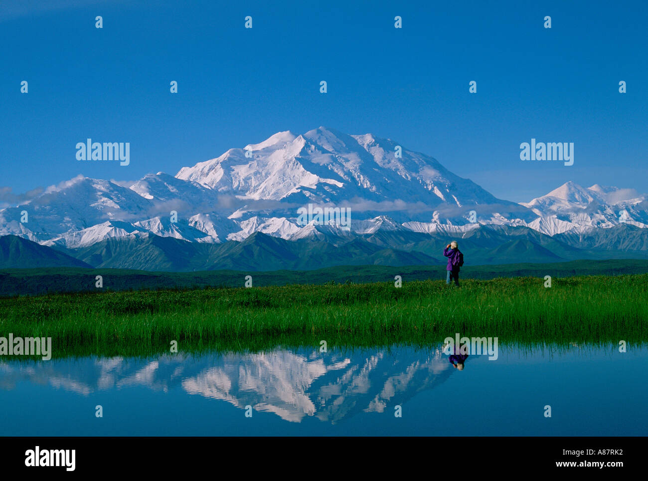 Distant view denali mount mckinley hi-res stock photography and
