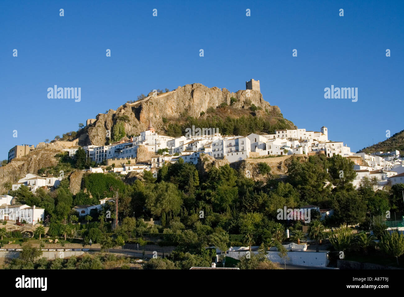 Zahara de la Sierra white village in Andalucia Spain Stock Photo - Alamy
