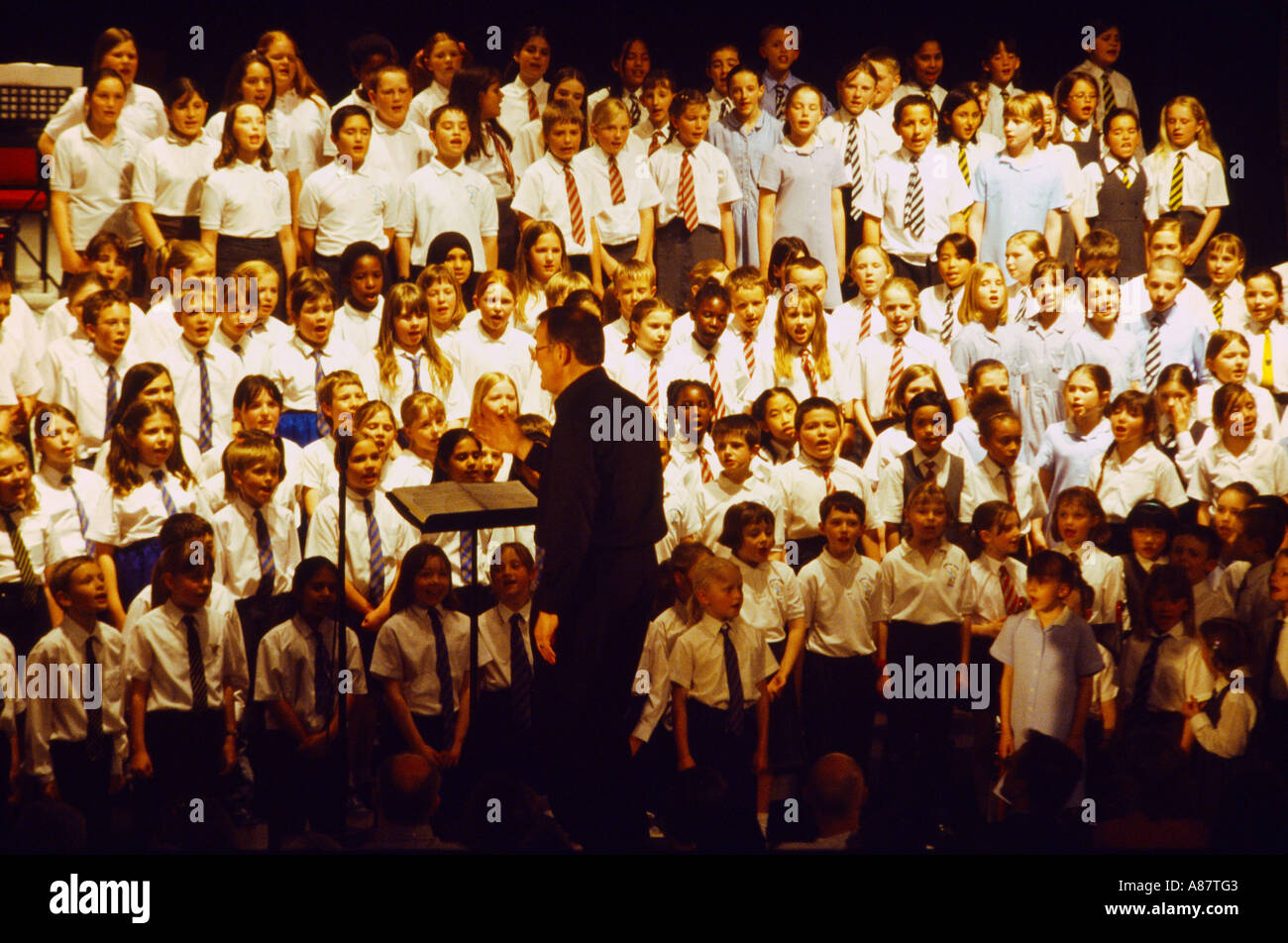 School Concert Choir in Dorking Halls Stock Photo