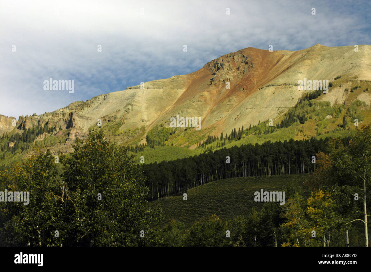 Colorado Telluride Scenic view of the gorgeous landscape during autumn Stock Photo