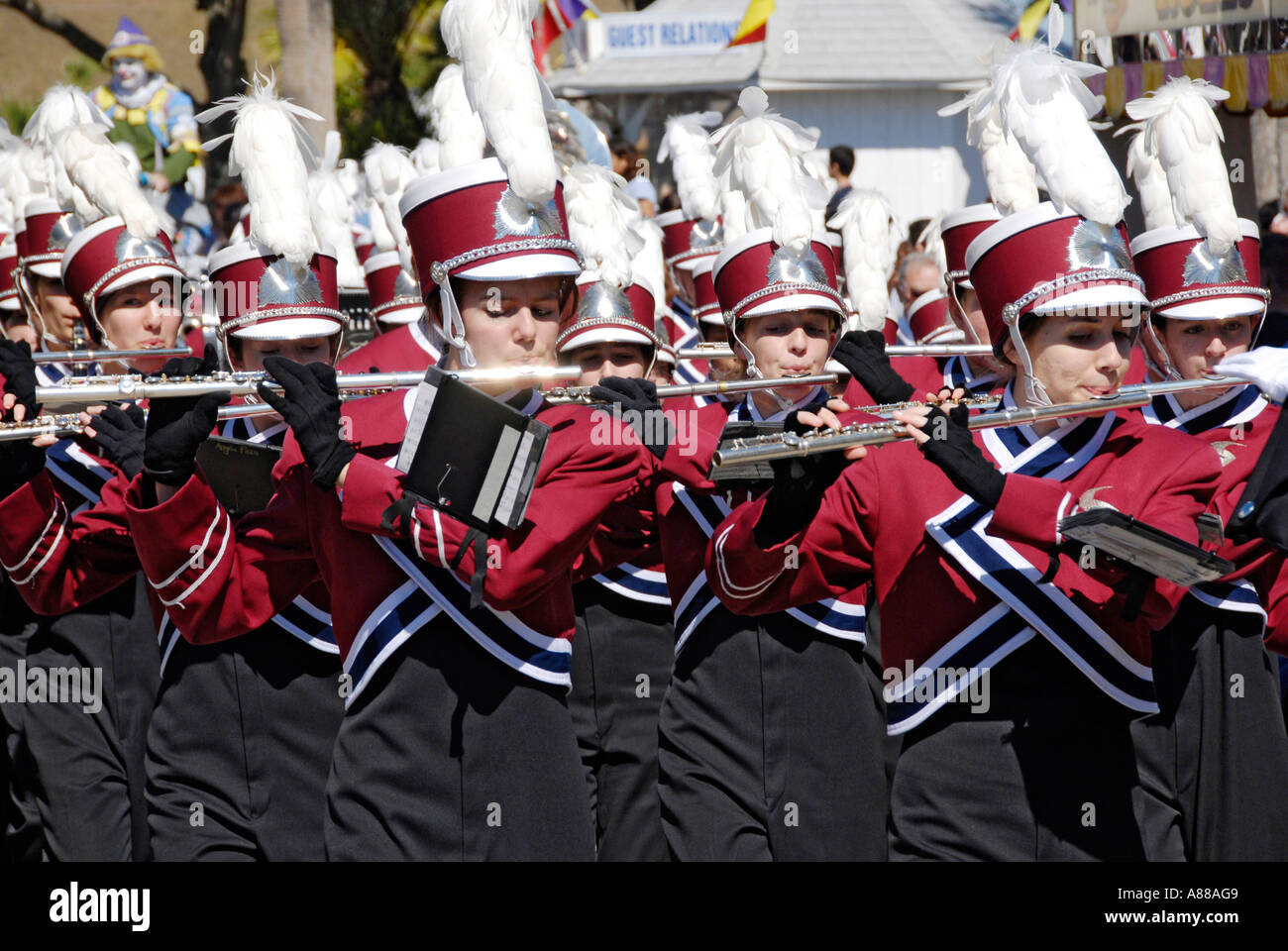 Palm Harbor University High School Marching Band participates in a