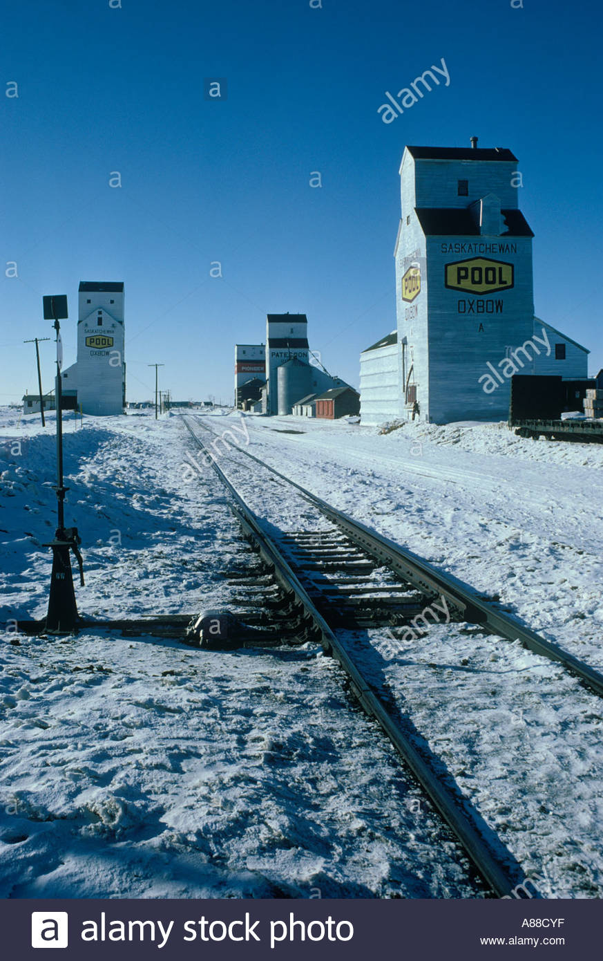 Grain elevators at Oxbow Saskatchewan Canada Stock Photo 6869438 Alamy
