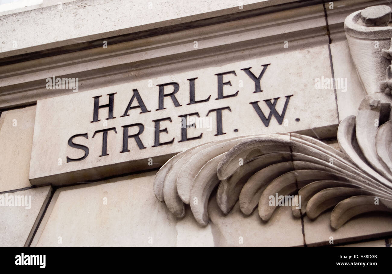 Street sign in Harley Street LONDON UK Stock Photo Alamy