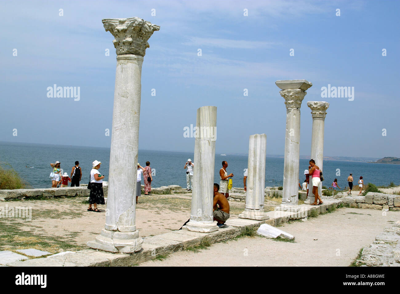 Ukraine, Crimea, 21.07.2002. Chersonesos ruins near Sevastopol Stock Photo