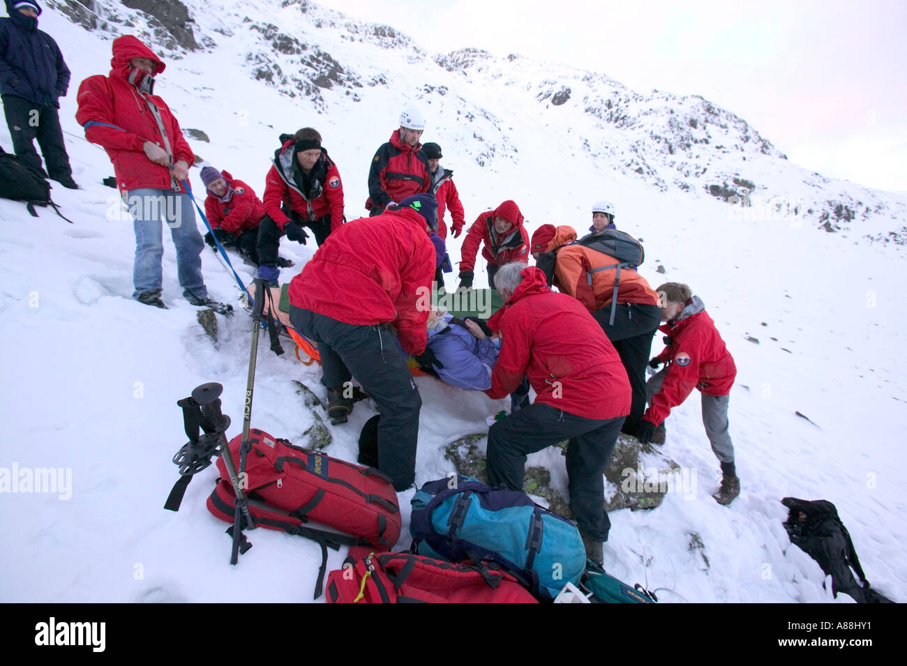 Raf helicopter mountain rescue snow hi-res stock photography and images ...