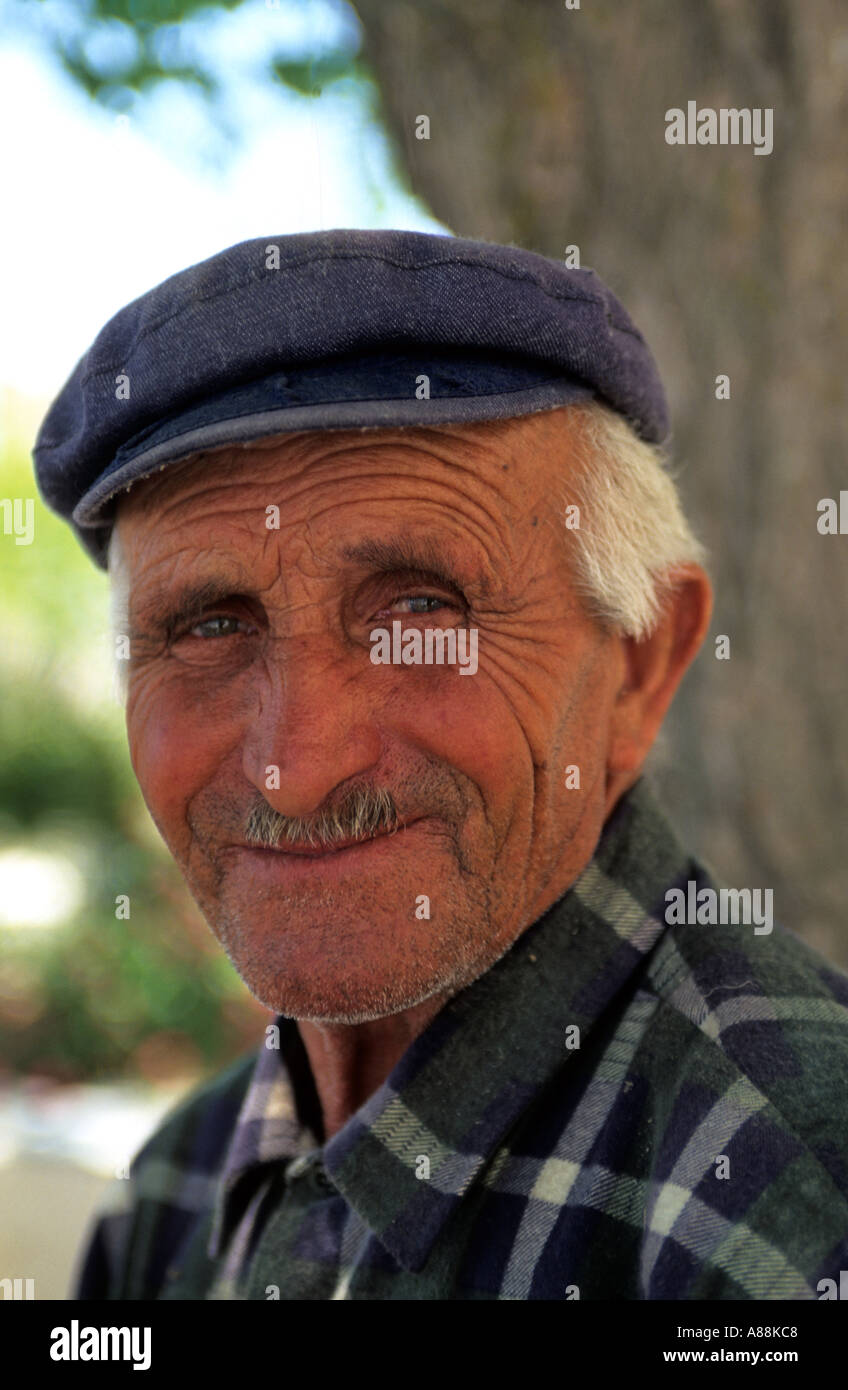 greece greek faces an old man in pyrgos santorini Stock Photo: 3924935 ...