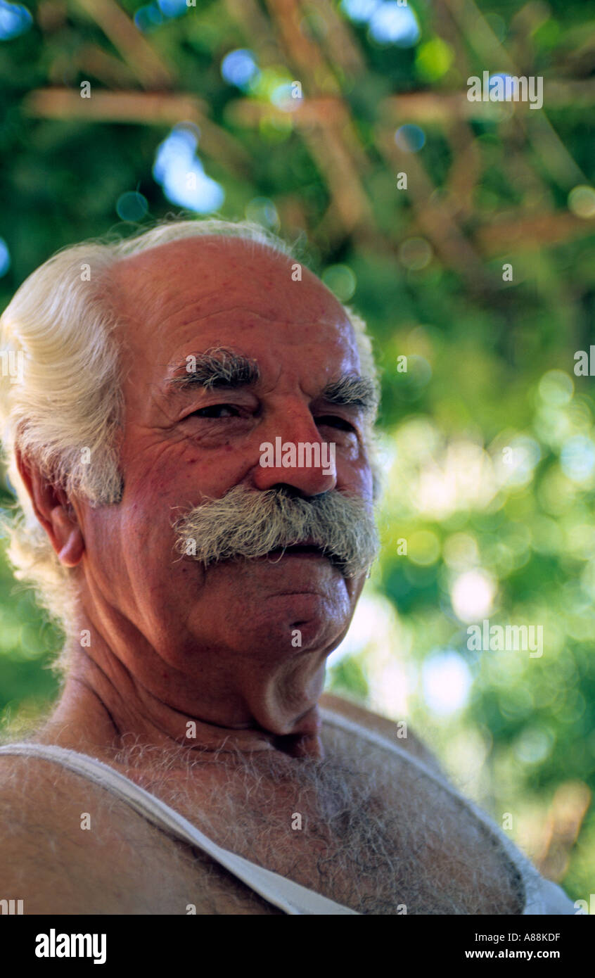 greece greek faces portrait of a man in cephallonia Stock Photo