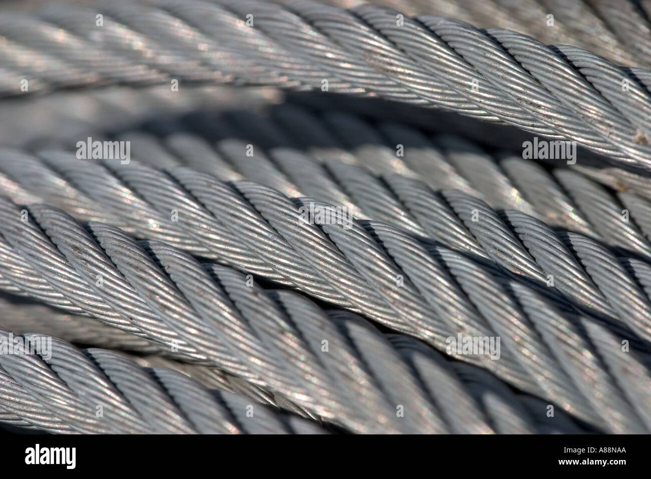 Grey Metal Rope Grey cable coil steel hi-res stock photography and images - Alamy