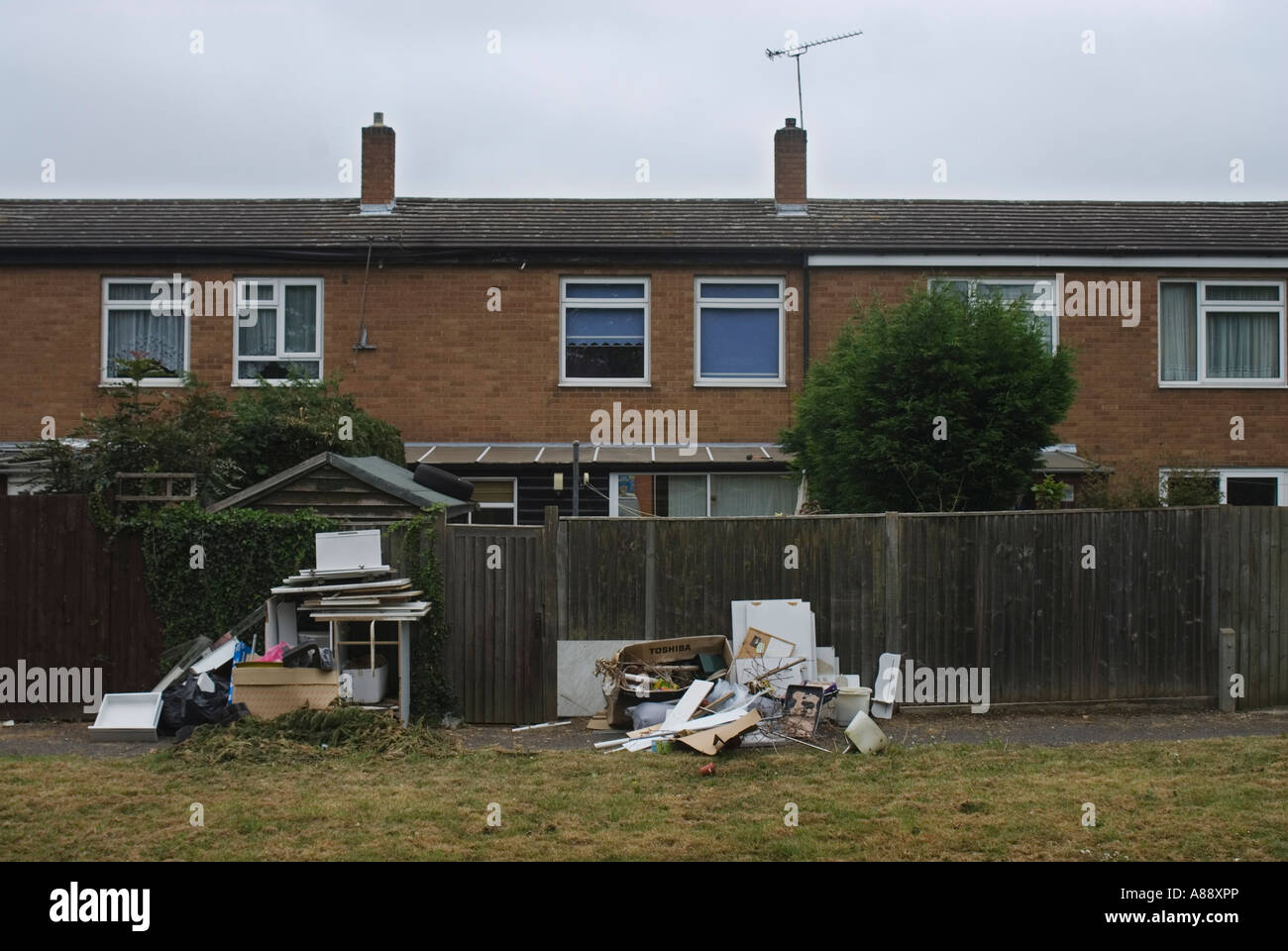 Rubbish awaiting collection, Harlow Town, UK Stock Photo Alamy