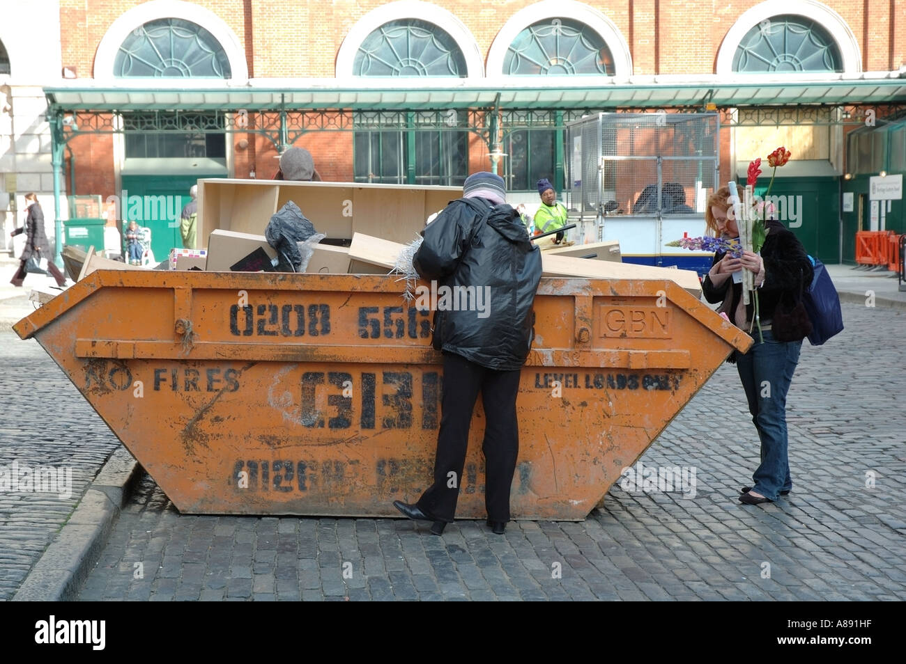 Skip outside London s Transport Museum Covent Garden Central London