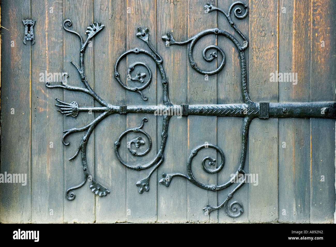 Wrought iron hinge on medieval hi-res stock photography and images - Alamy