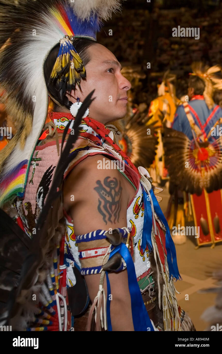 Participant in the annual Gathering of Nations powwow in Albuquerque