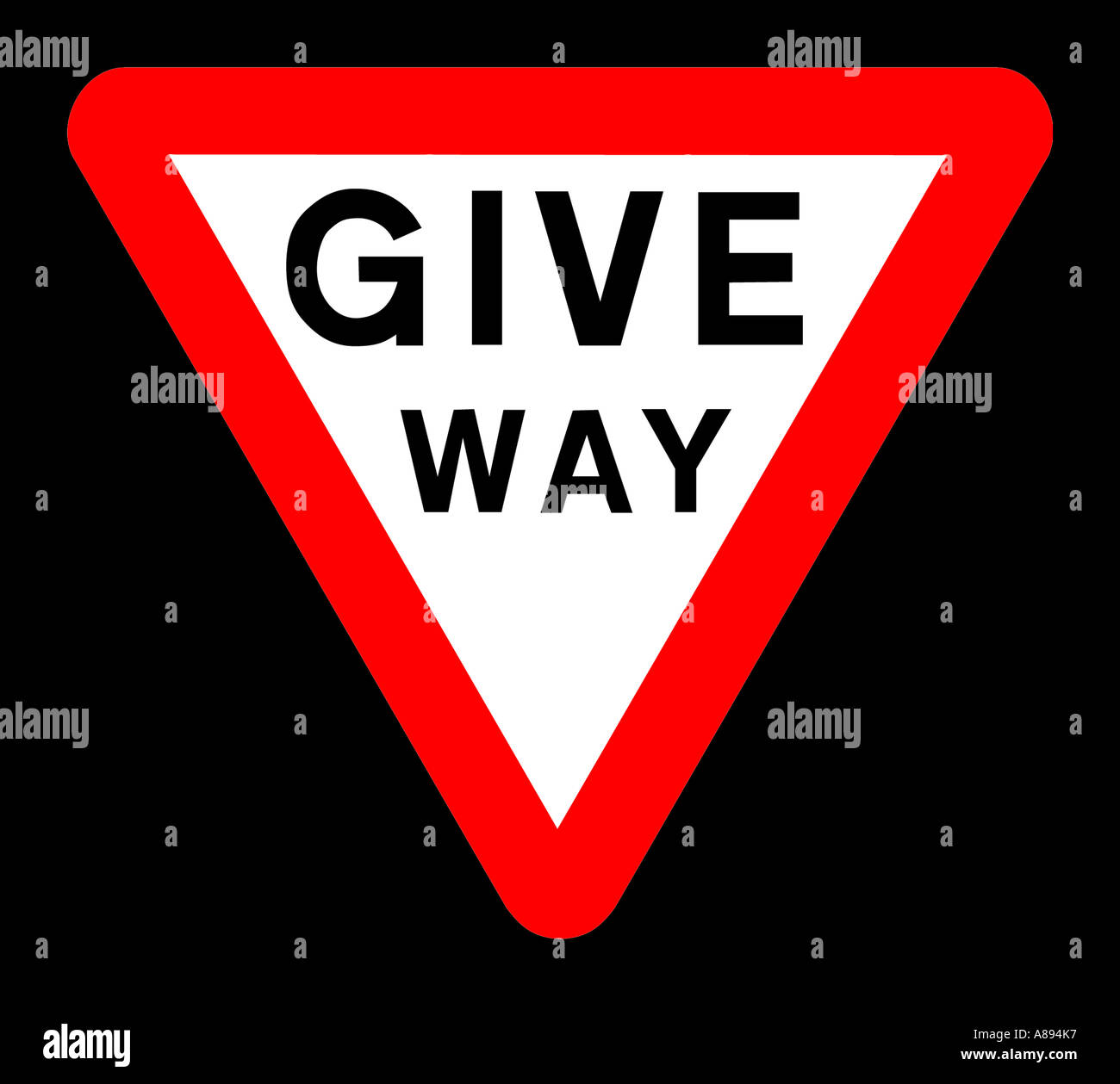 give-way-road-sign-on-black-background-stock-photo-alamy