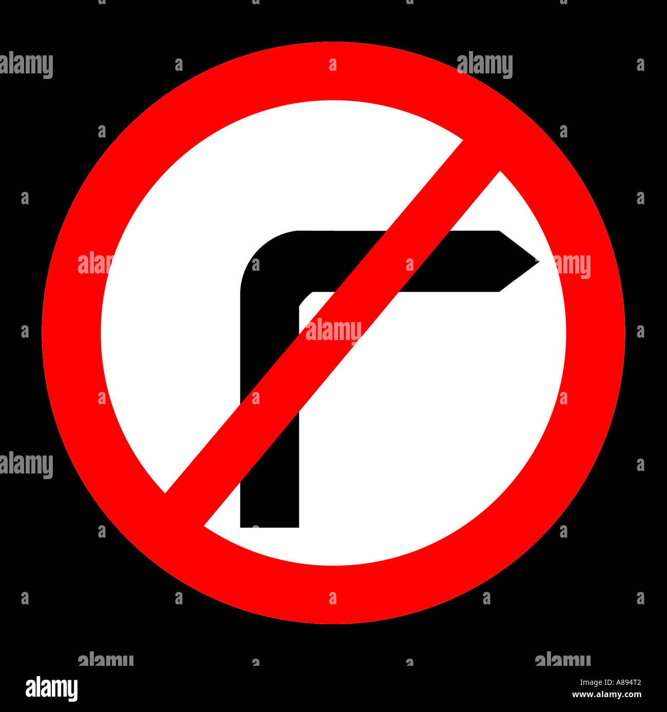 No Right Turn On Red Road Sign High Resolution Stock Photography and