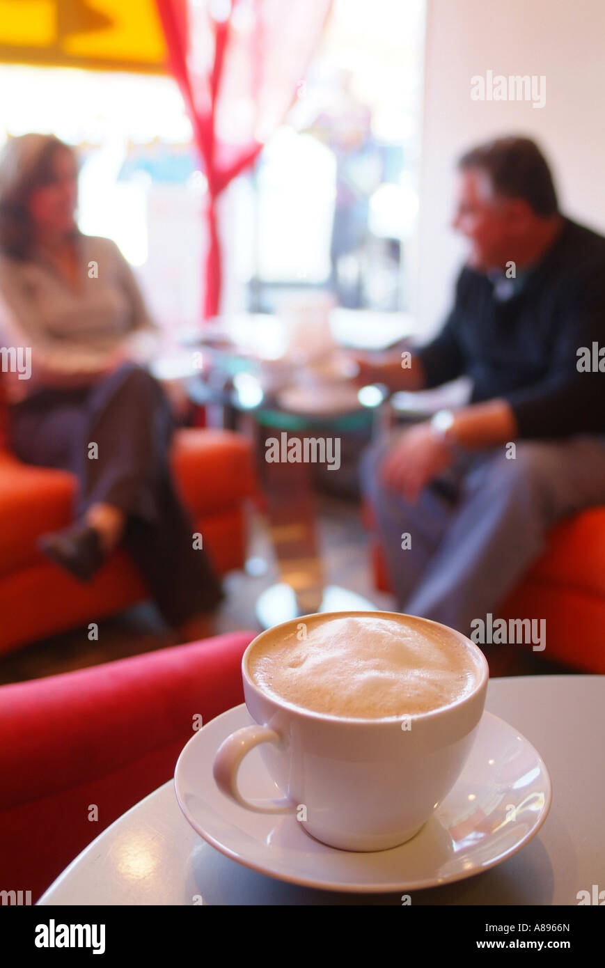 A couple meets for coffee Stock Photo