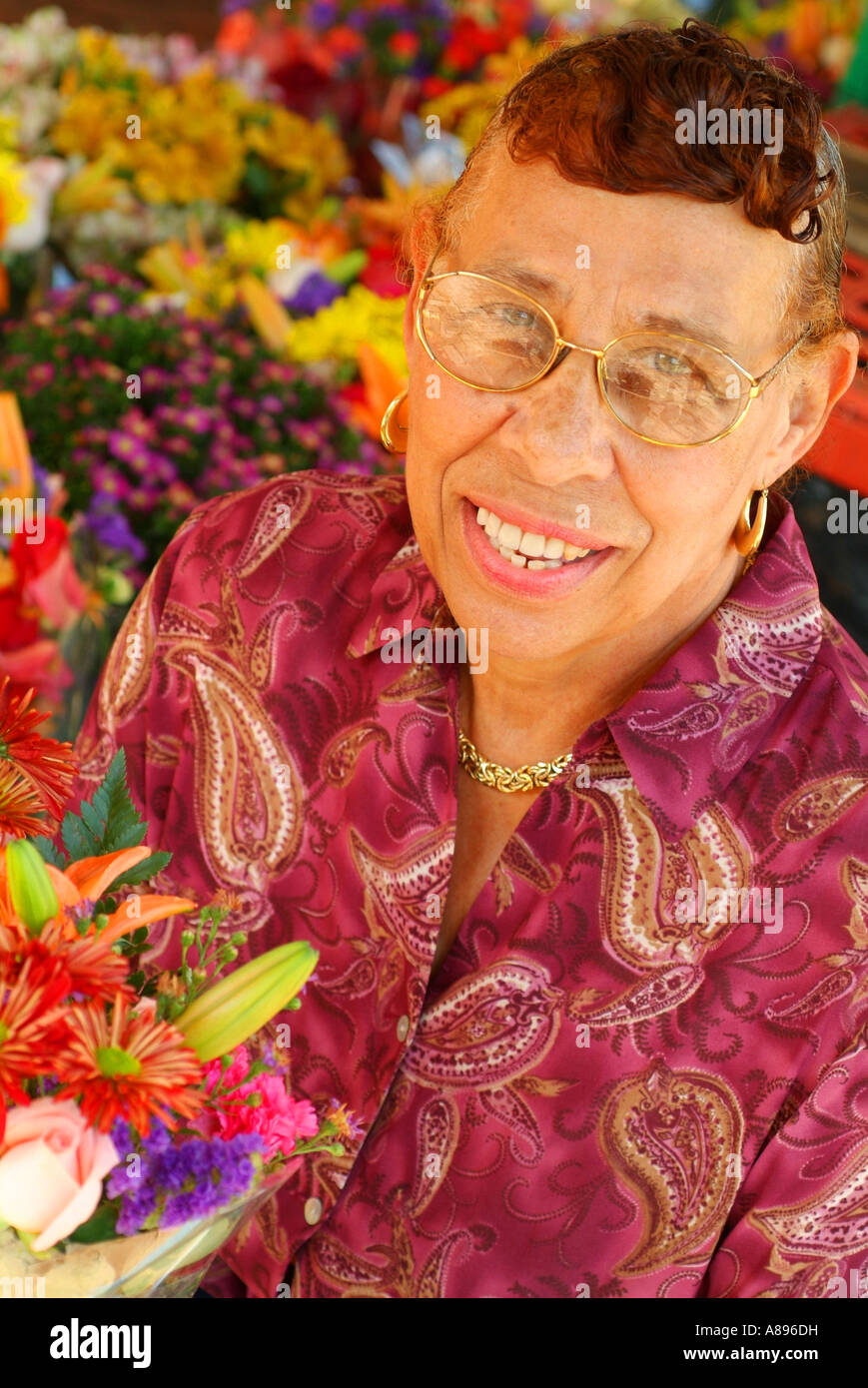 USA Washington DC Mary Tolbert sells flowers outside of the Eastern