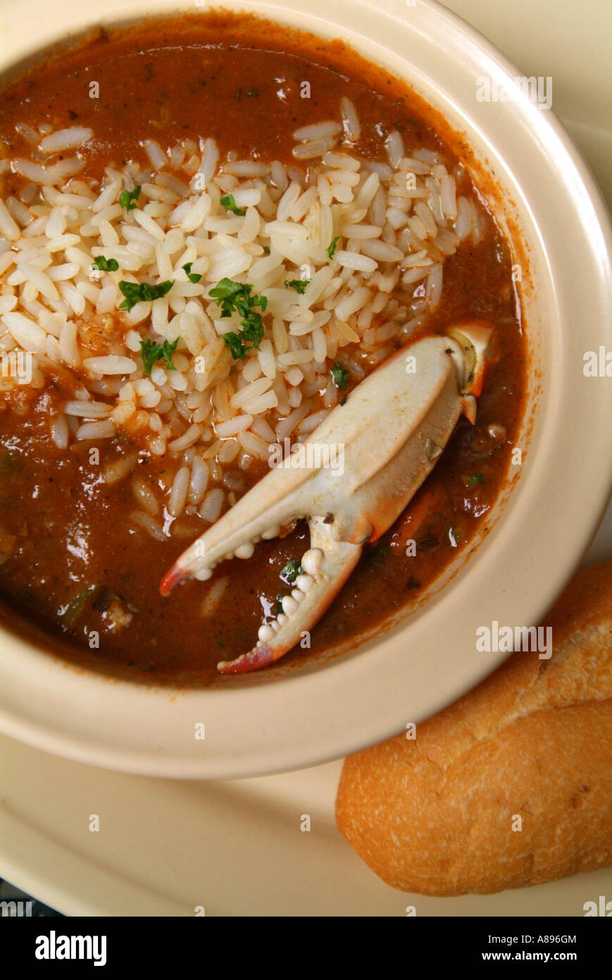 Seafood gumbo with crab claw Napoleon House restaurant French Quarter