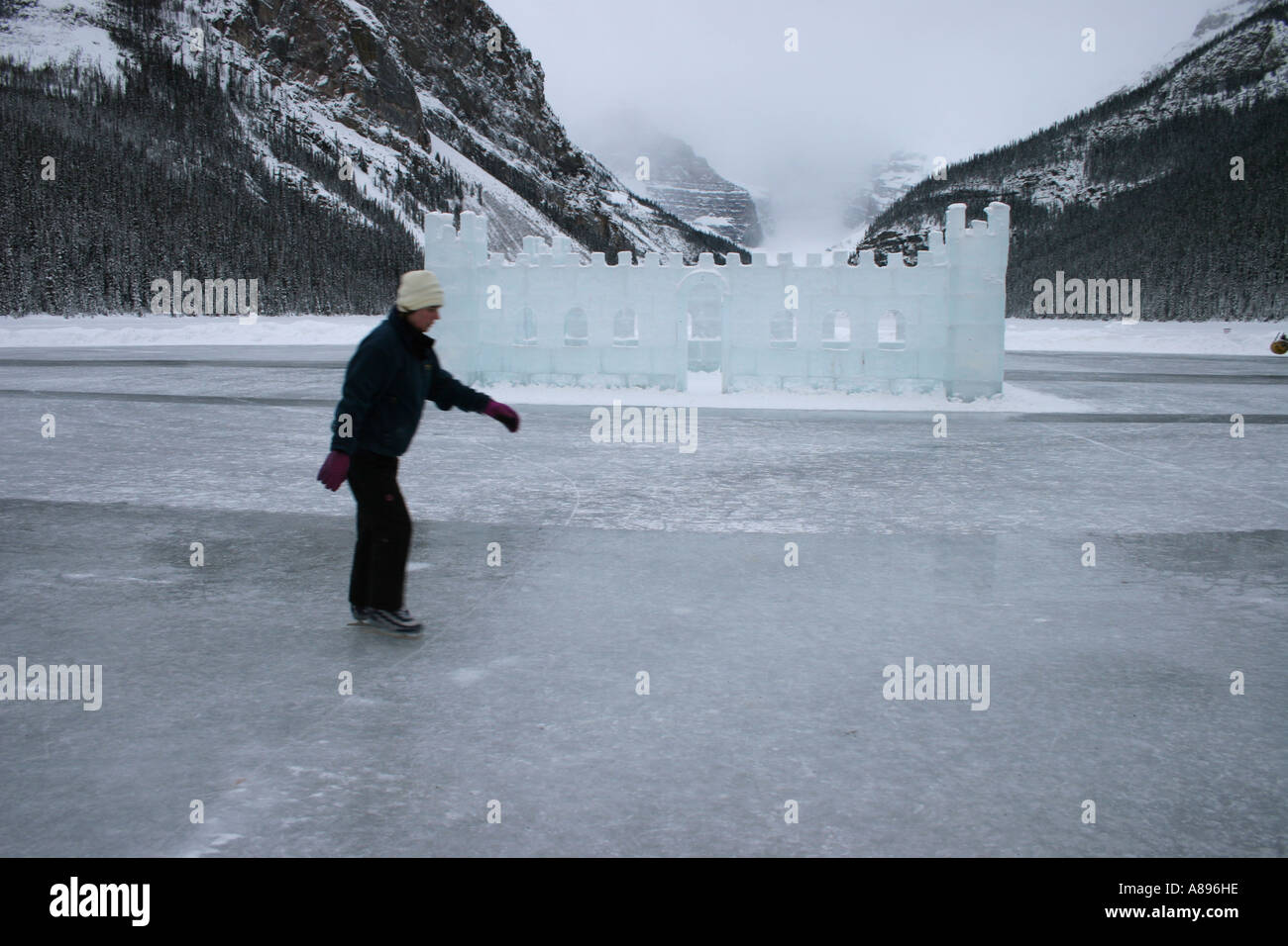 Ice skating at the Fairmont Chateau Lake Louise in Banff National Park