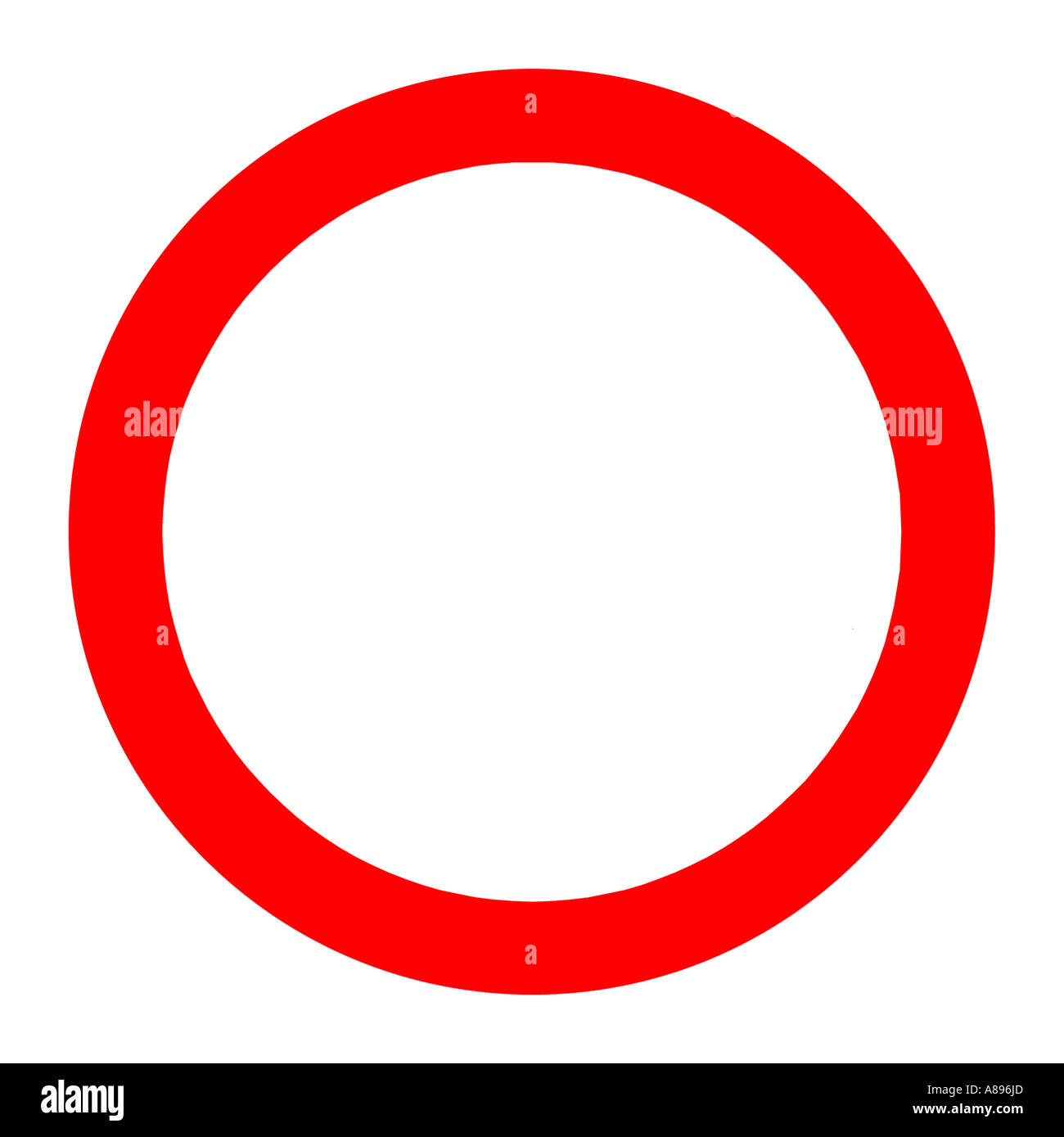 Red Circle Road sign on white background Stock Photo - Alamy