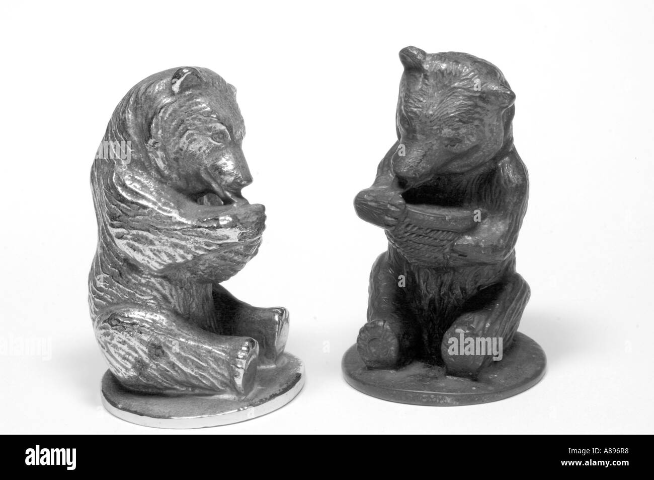 Two Bear Honey car mascots and advertising motifs. Stock Photo