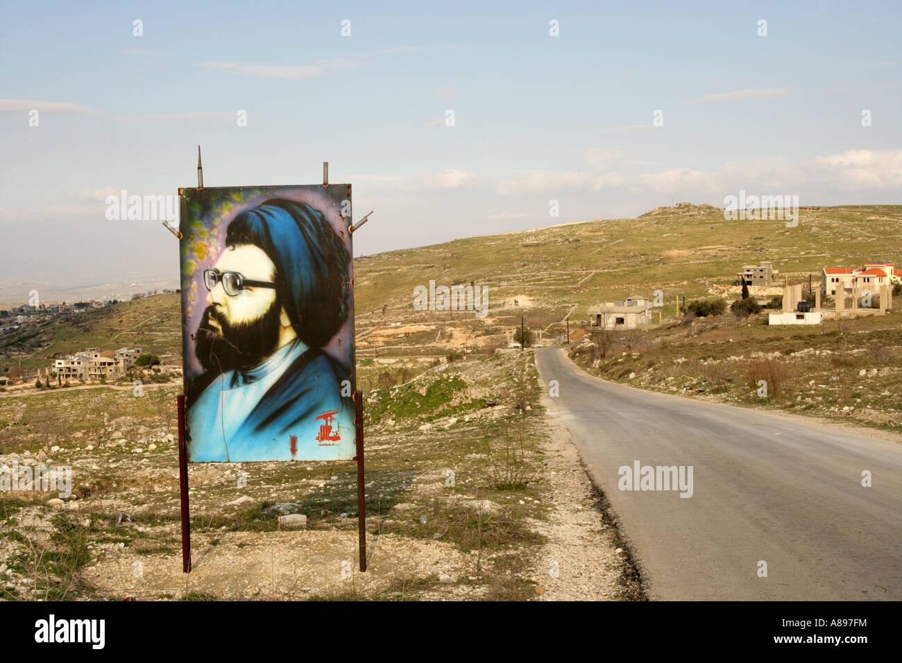 Billboard of probable election candidates, Jbriel, Lebanon Stock Photo