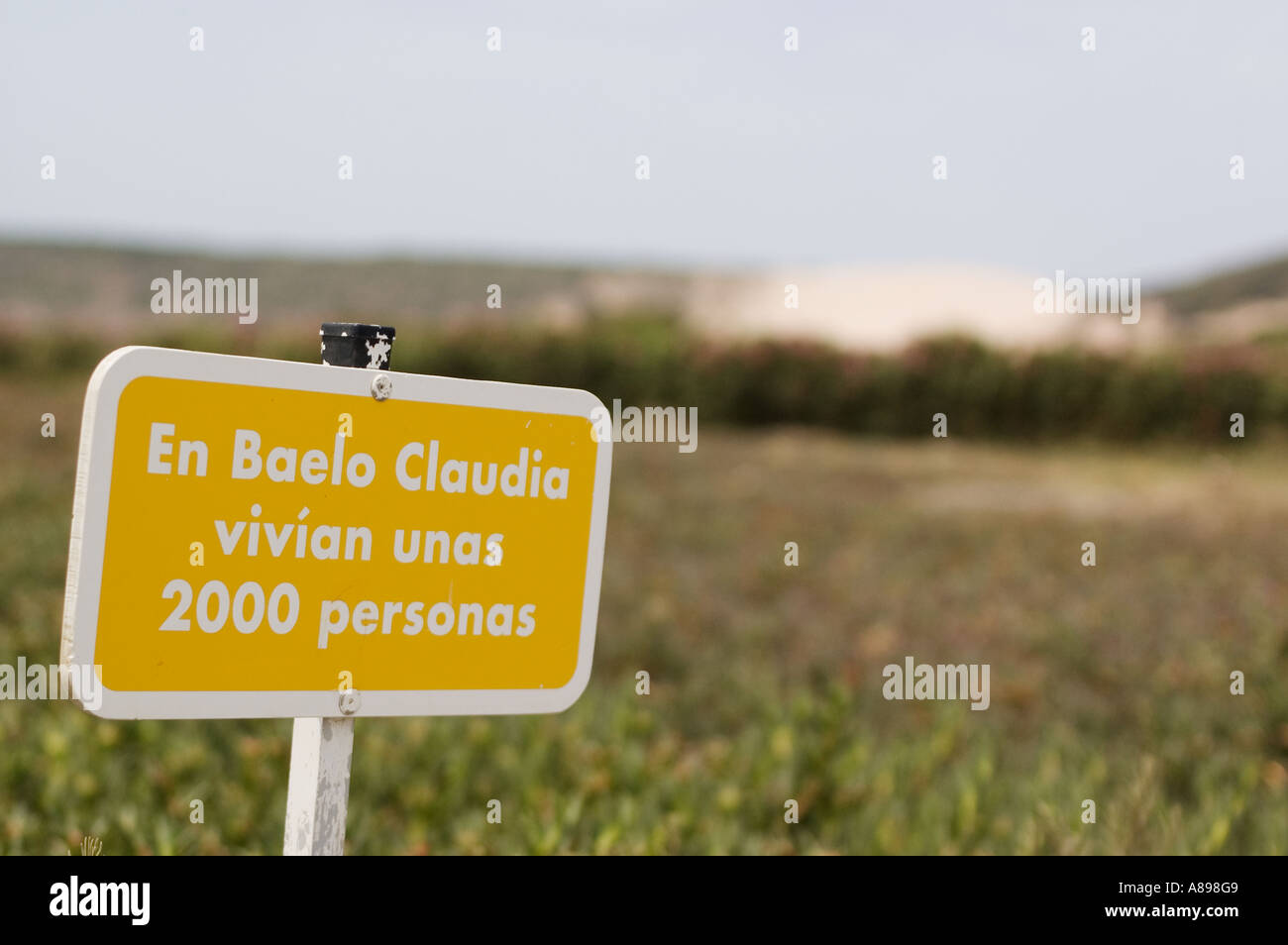 Spain, Playa Bolonia, Sign for Baelo Claudia Stock Photo Alamy