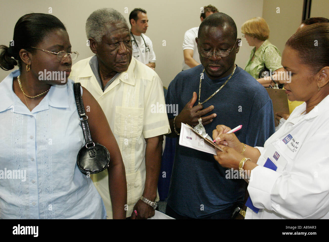 Miami Florida,National Woman's Heart Day Health Fair,Haitian,senior seniors old older citizen citizens pensioner pensioners retired elderly,adult adul Stock Photo