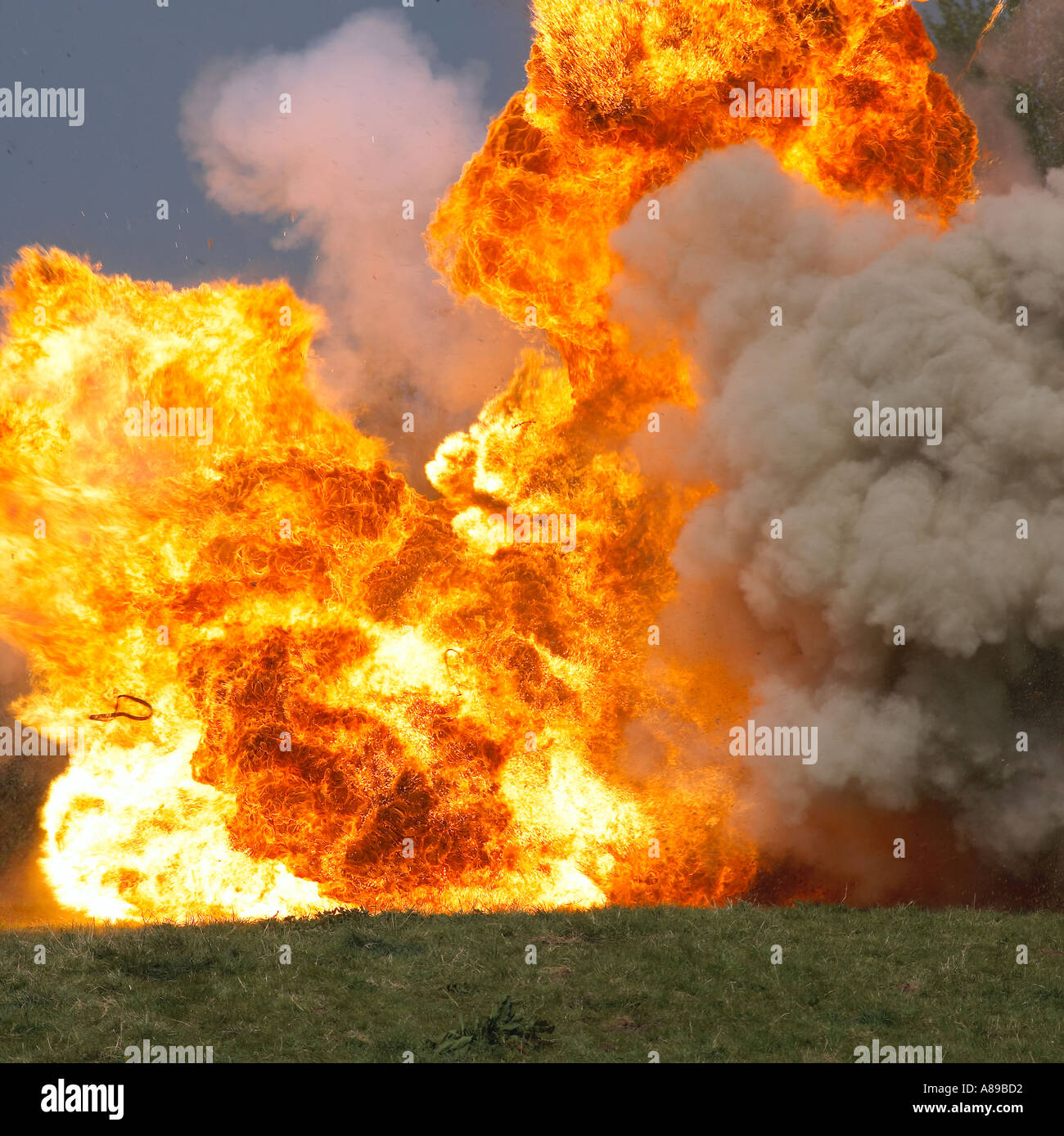 Car explosion Stock Photo