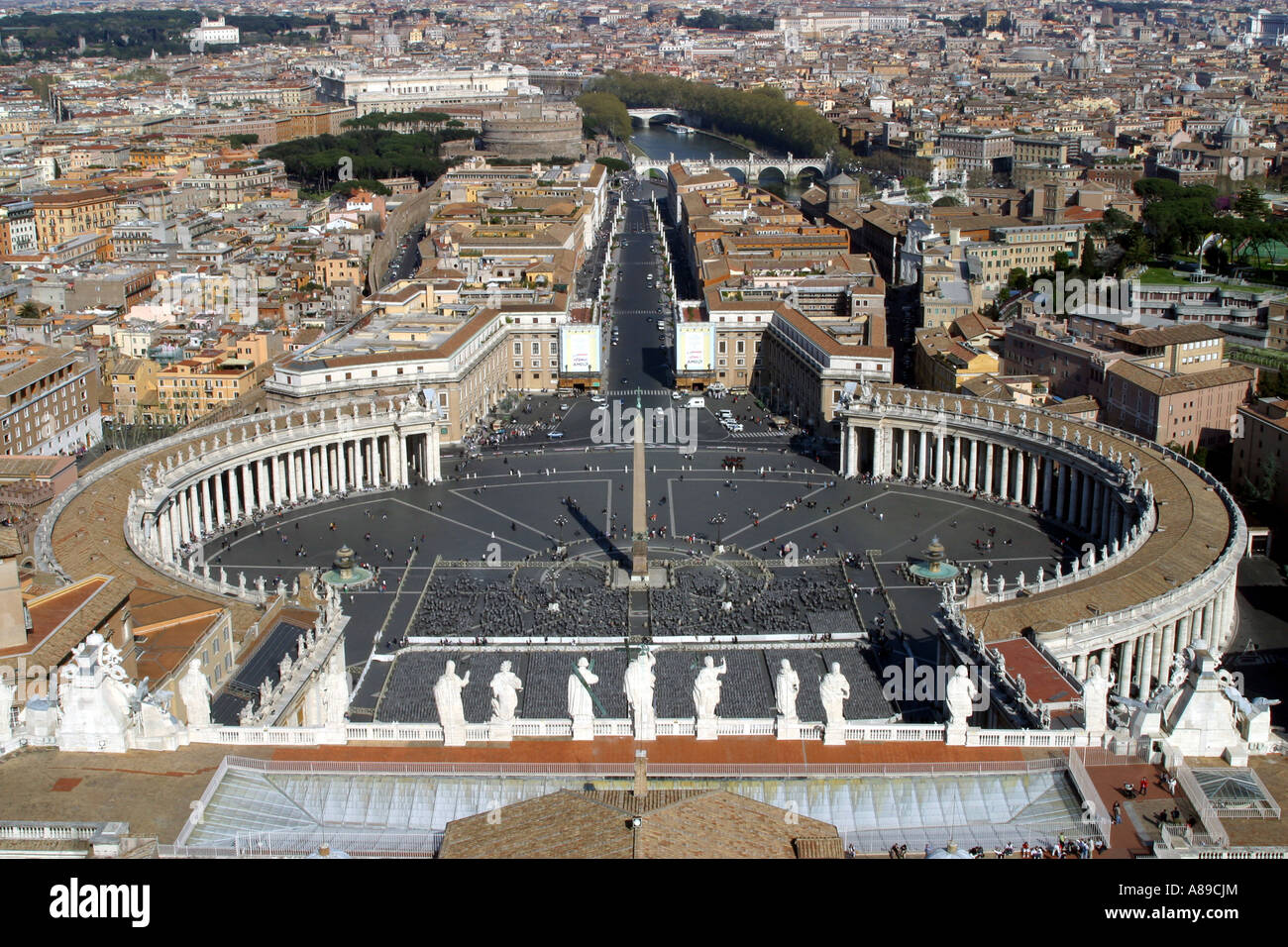 View of Rome, Peter's Square from the cupola of the Dome of St.Peter, Vatican City, Rome, Latium